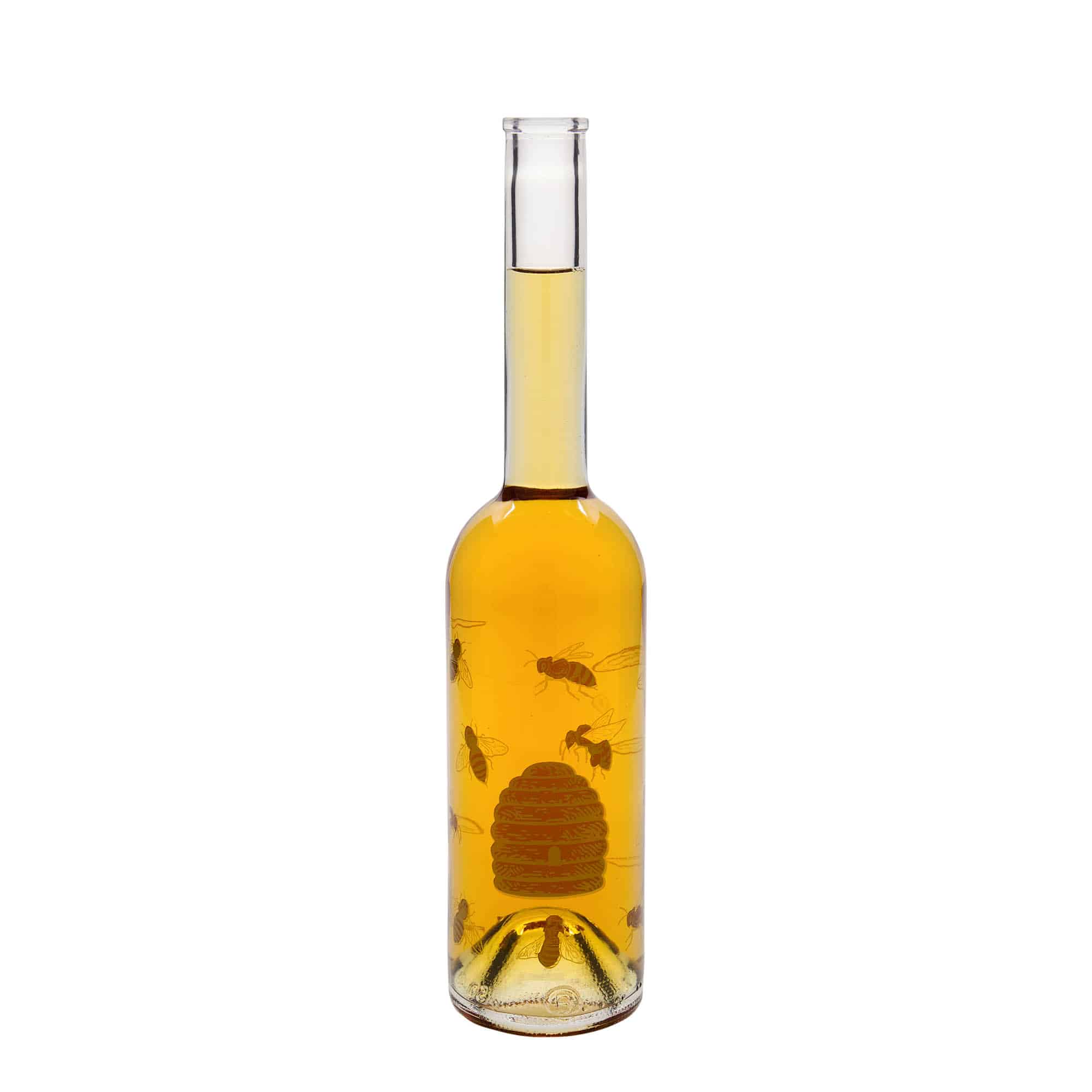 Sticlă de sticlă de 500 ml „Opera”, motiv: albine, gura: dop de plută