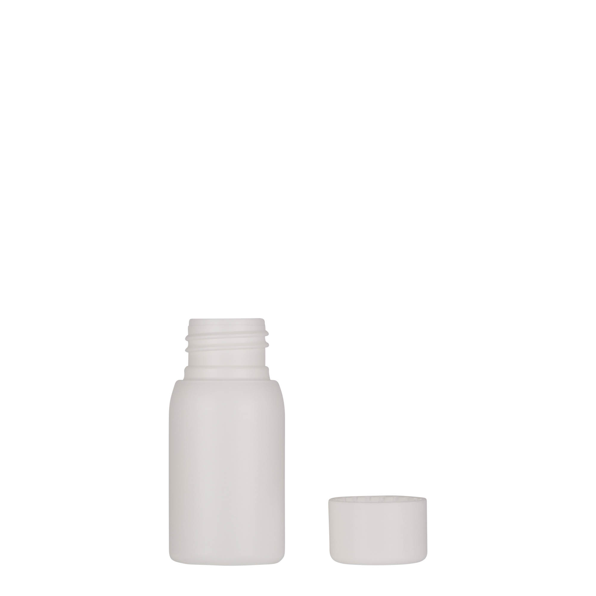 Flacon din plastic de 30 ml „Tuffy”, HDPE, alb, gât: 24/410 Flacon din plastic de 30 ml „Tuffy”, HDPE, alb, gât: 24/410