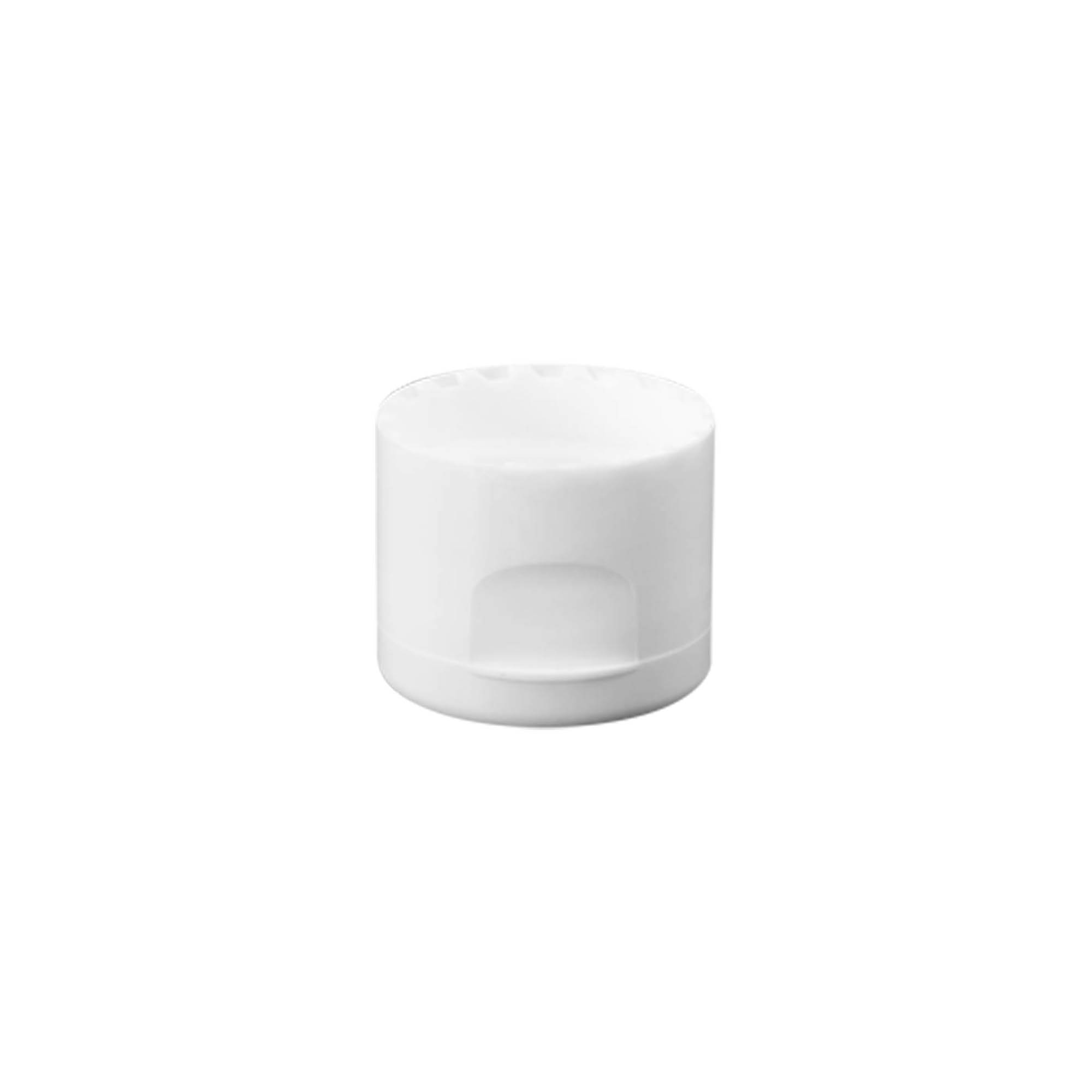 Capac cu filet și balama pliabilă, plastic PP, alb, pentru gura de deschidere: 24/410 Capac cu filet și balama pliabilă, plastic PP, alb, pentru gura de deschidere: 24/410