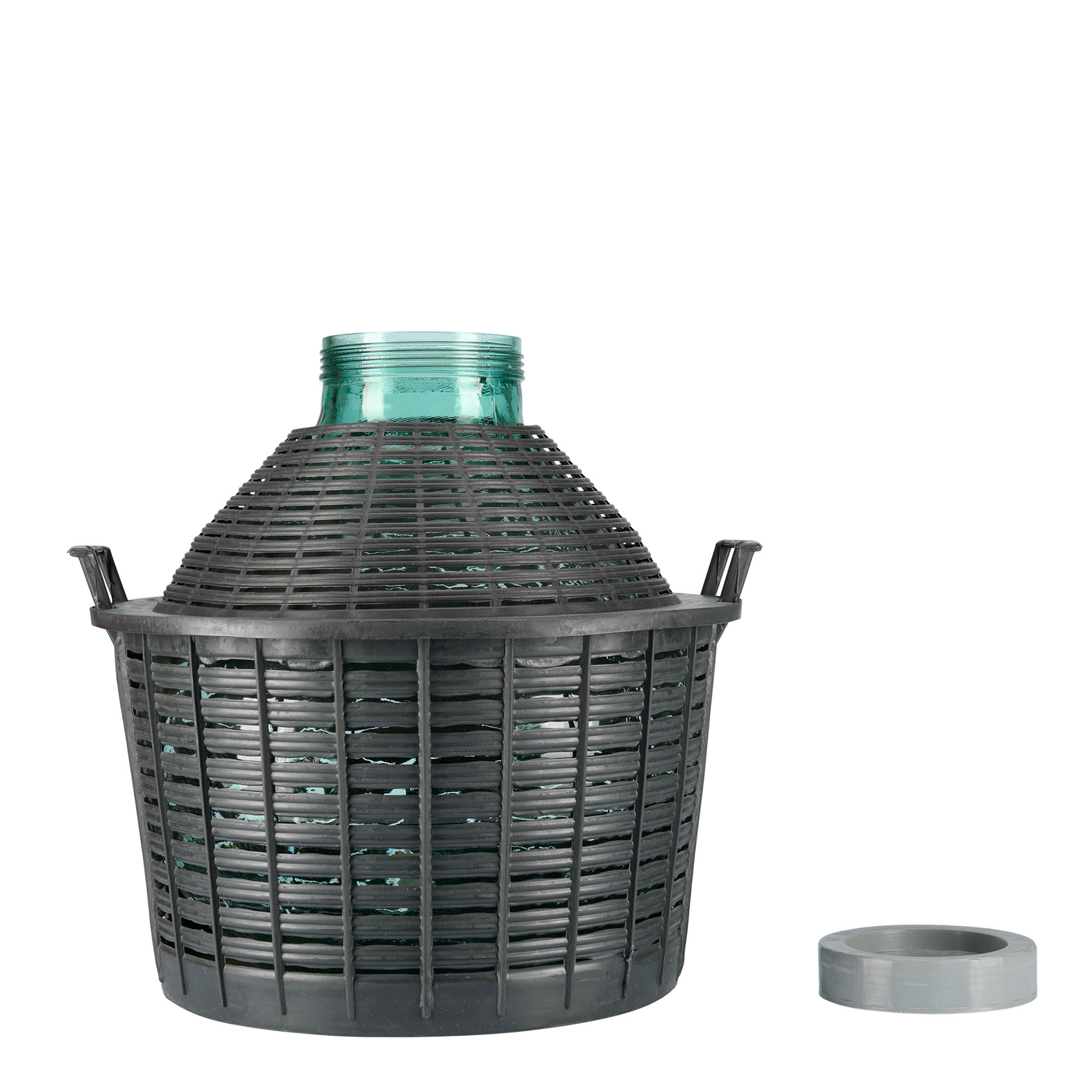 Butelie cu balon de 25 l, gât larg, sticlă, deschidere: capac cu filet