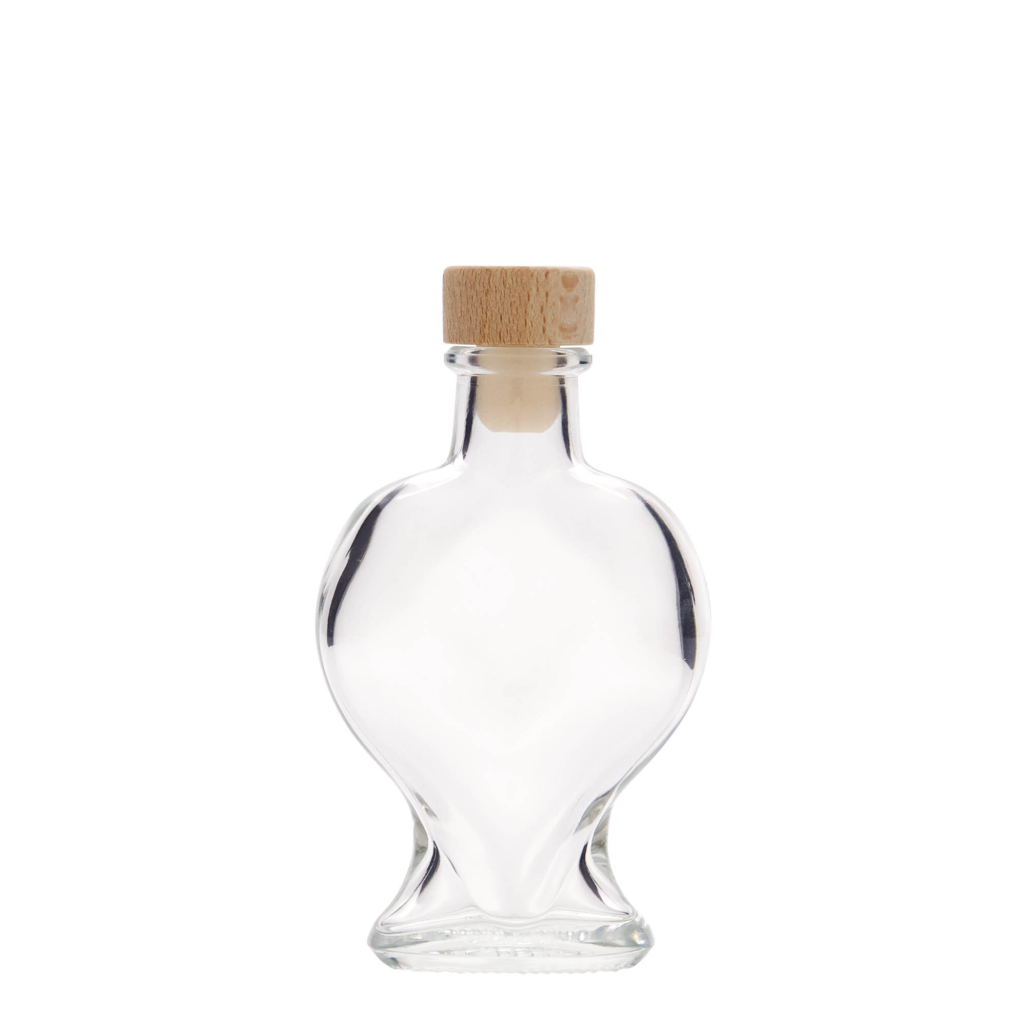 Sticlă de sticlă de 100 ml „Inimă”, gura: dop Sticlă de sticlă de 100 ml „Inimă”, gura: dop