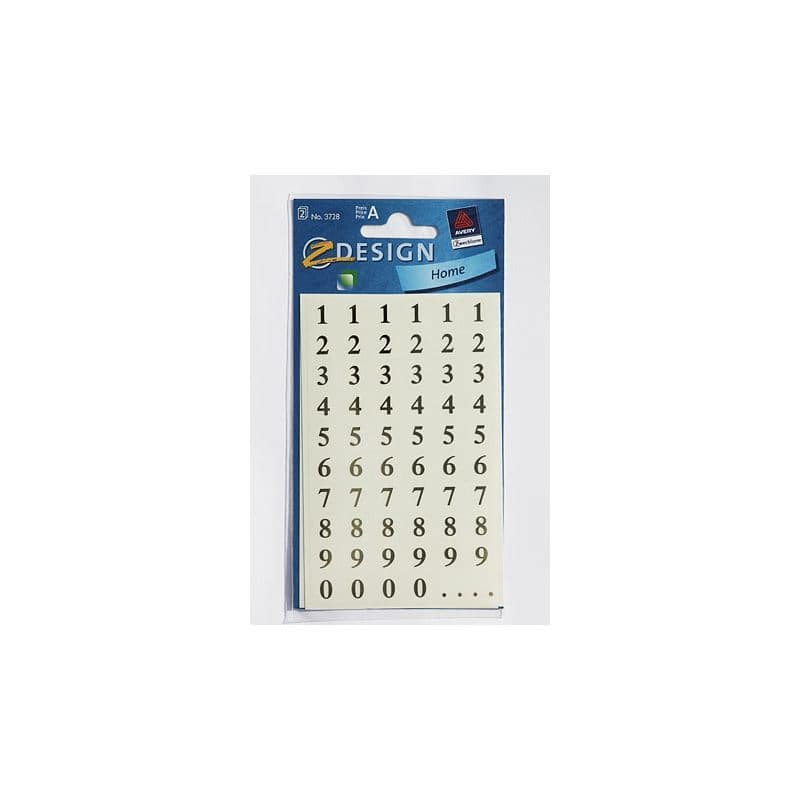 Zweckform etichete „Numere 1-9”, plastic, auriu