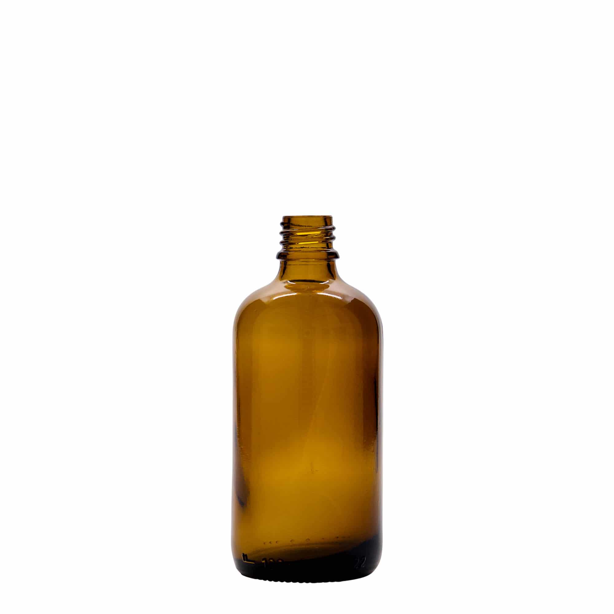 Flacon medical de 100 ml cu pompă pentru loțiune, sticlă, maro, gura: DIN 18