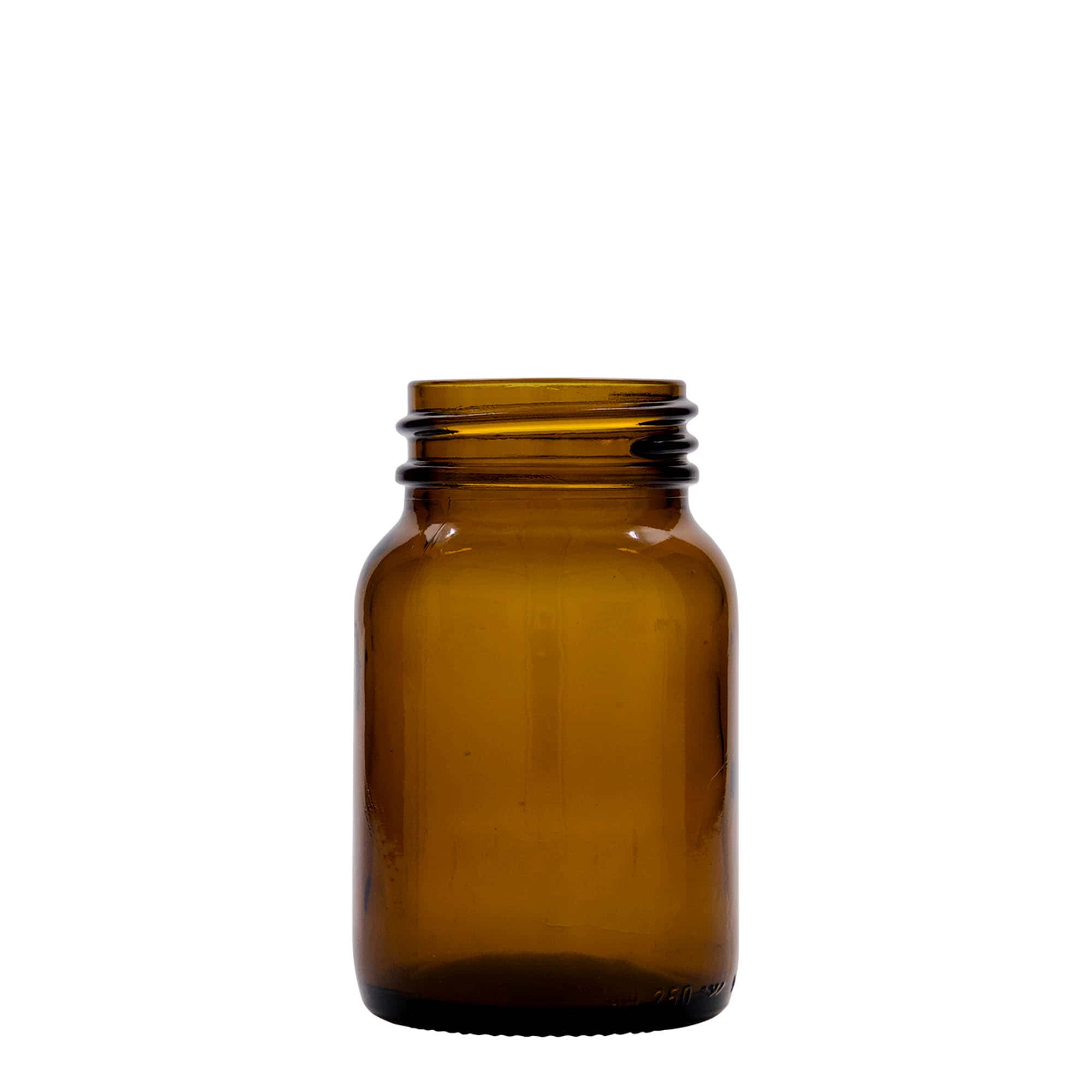 250 ml borcan cu gât larg, maro, deschidere: DIN 55