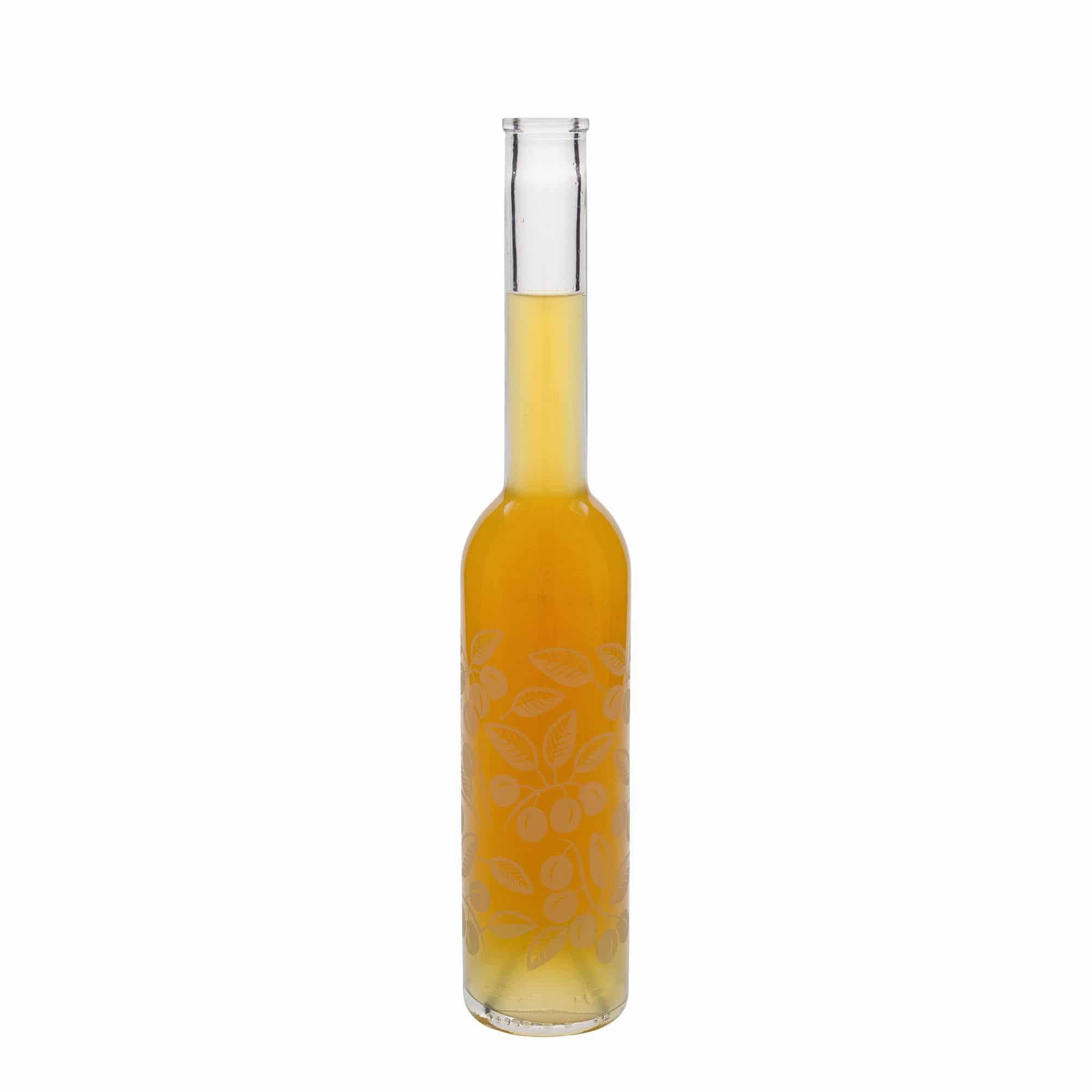 Sticlă de sticlă de 350 ml „Opera”, motiv: prună mirabel, gura: dop de plută