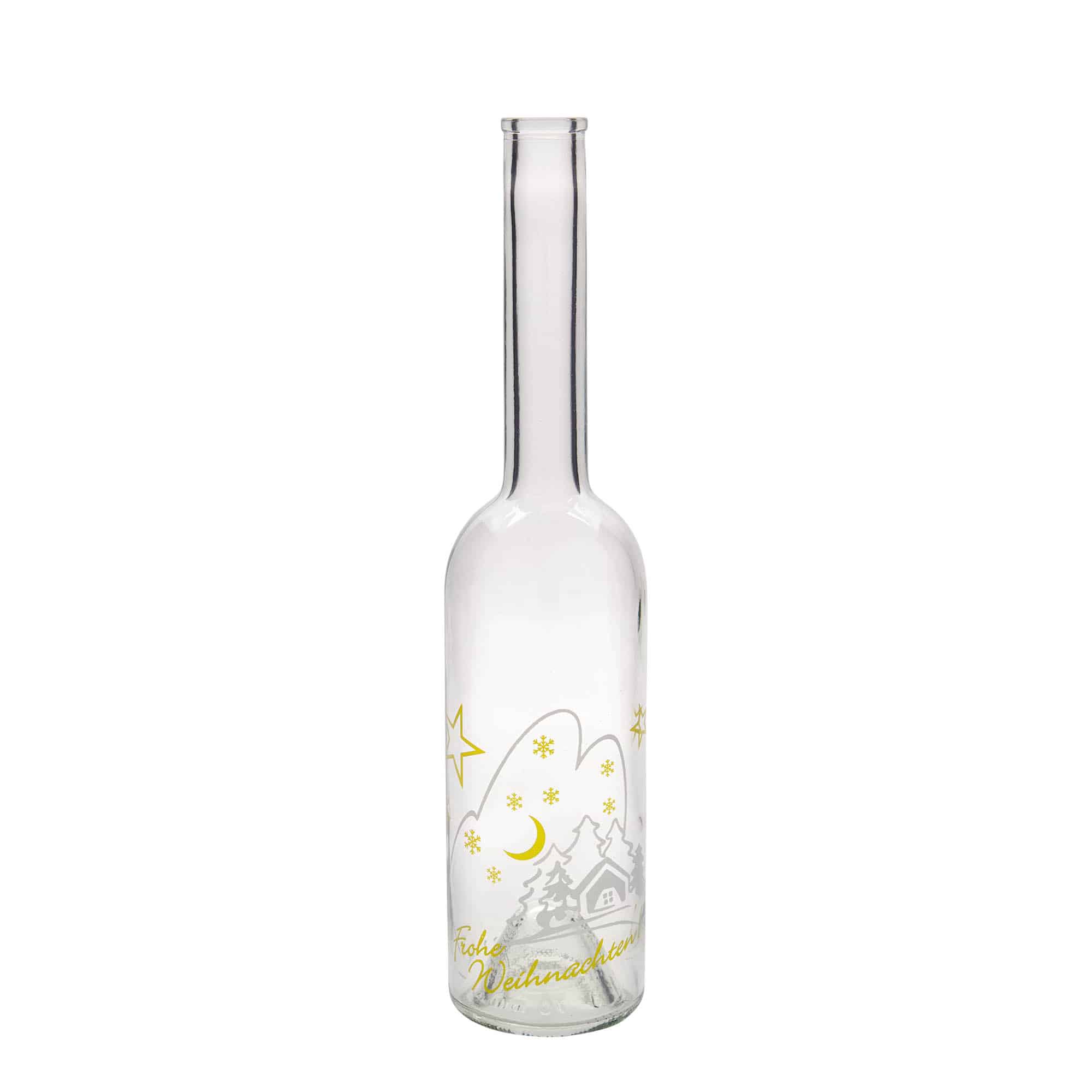 Sticlă de sticlă de 500 ml „Opera”, motiv: idilă de Crăciun, gura: dop de plută Sticlă de sticlă de 500 ml „Opera”, motiv: idilă de Crăciun, gura: dop de plută