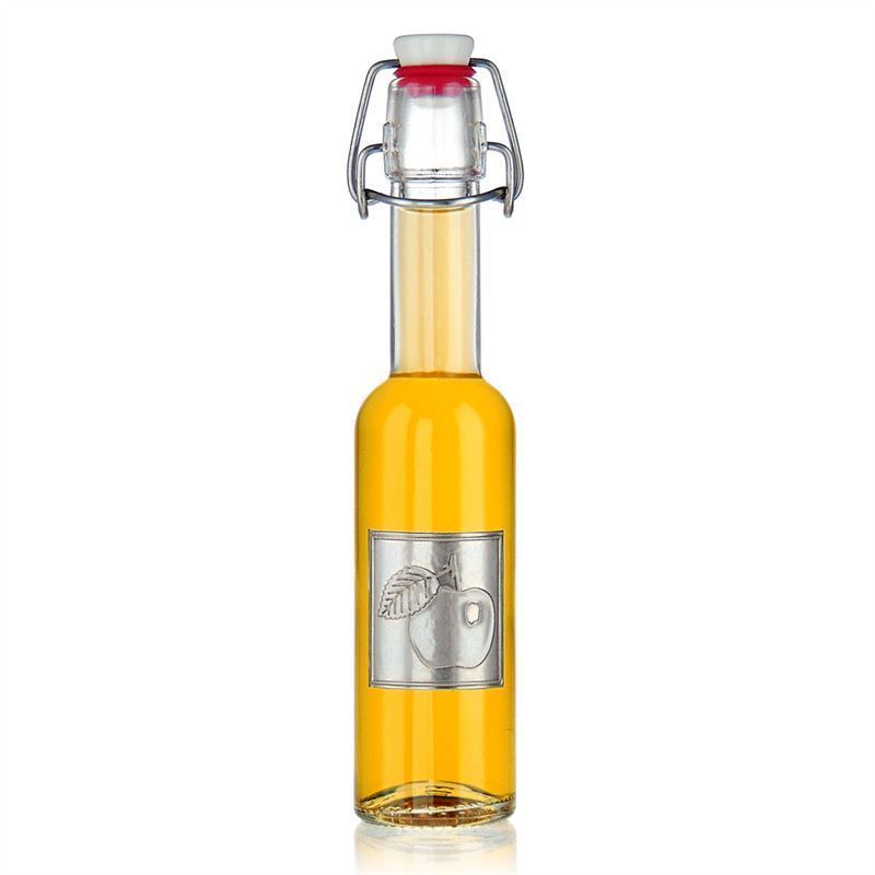 Etichetă de tablă „Măr”, pătrată, metal, argintiu