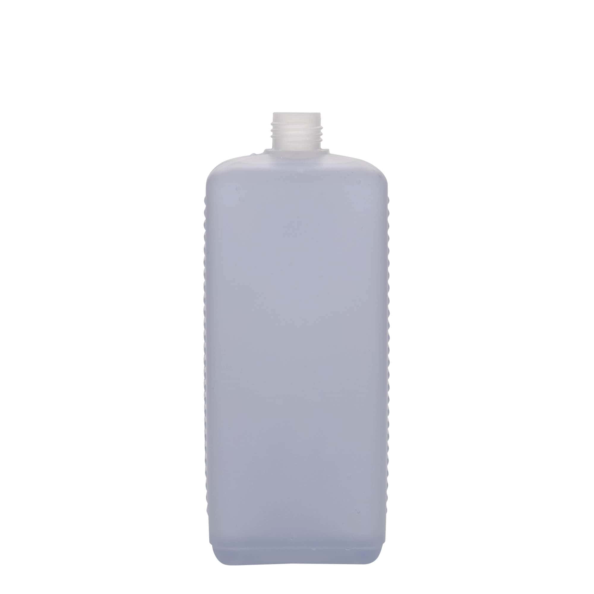 1.000 ml sticlă canistră, dreptunghiulară, plastic HDPE, natural, gura: DIN 25 EPE 1.000 ml sticlă canistră, dreptunghiulară, plastic HDPE, natural, gura: DIN 25 EPE