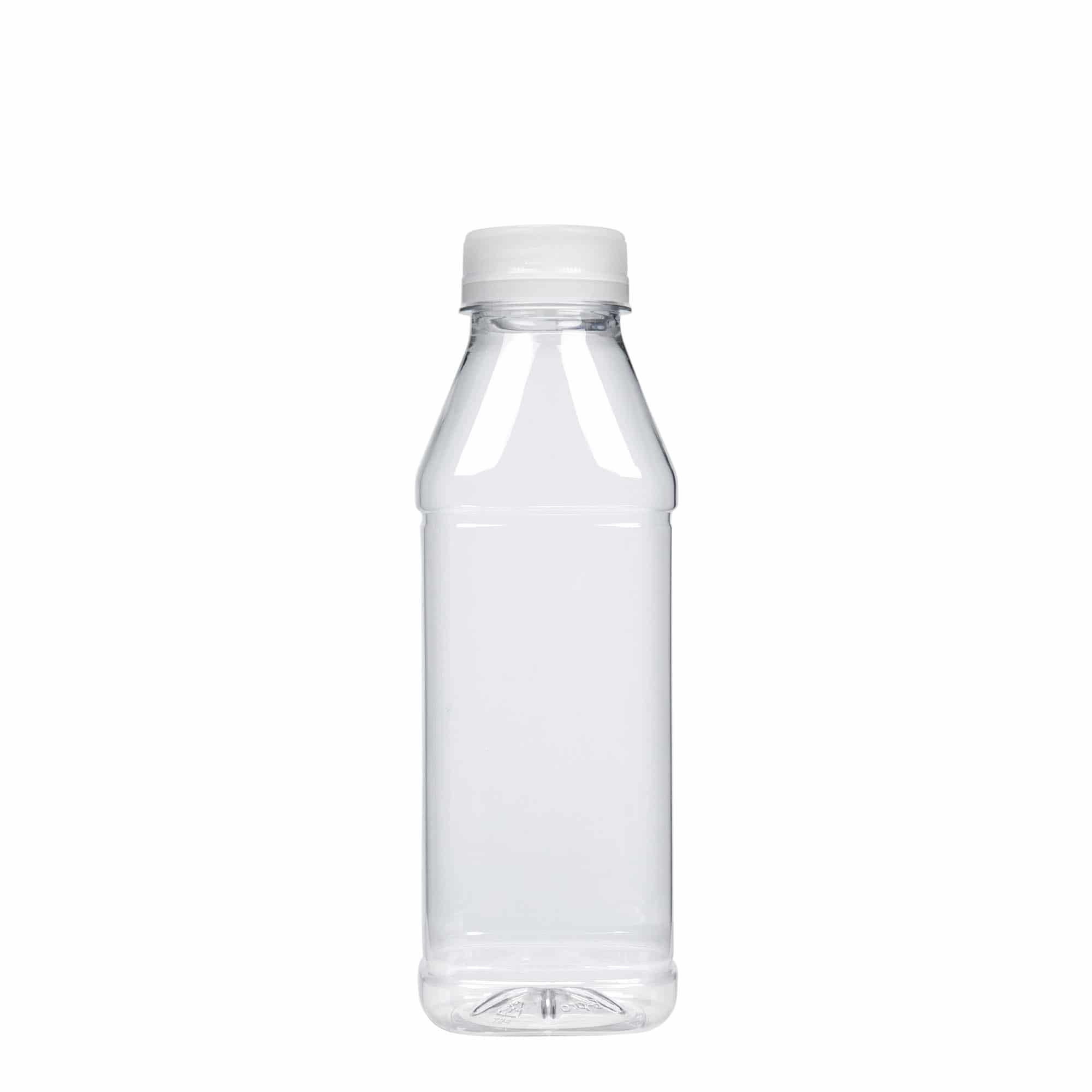 Sticlă PET 500 ml „Milk and Juice Carré”, pătrată, plastic, gura: 38 mm