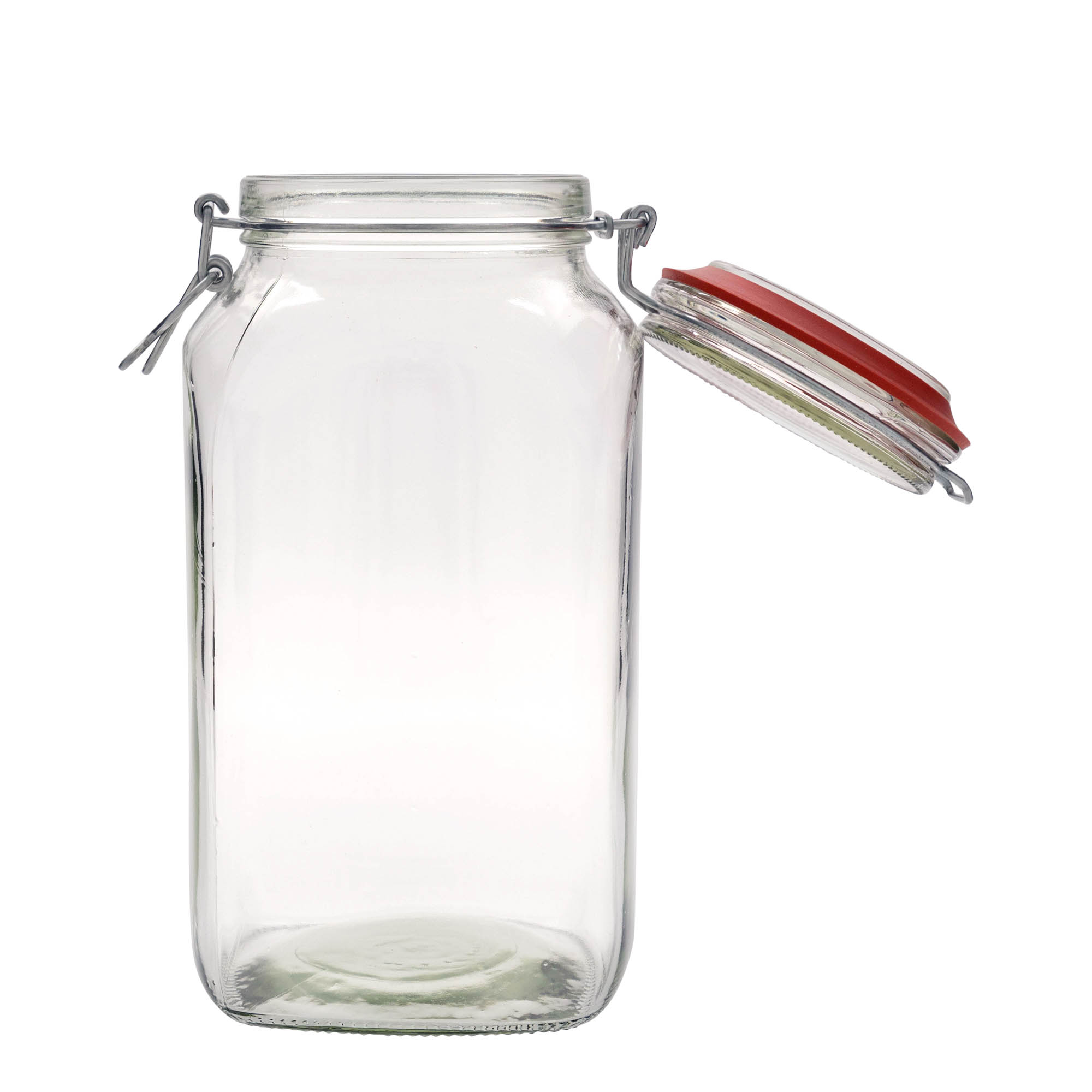 2.590 ml borcan cu clemă metalică, pătrat, gura: închidere cu clemă metalică
