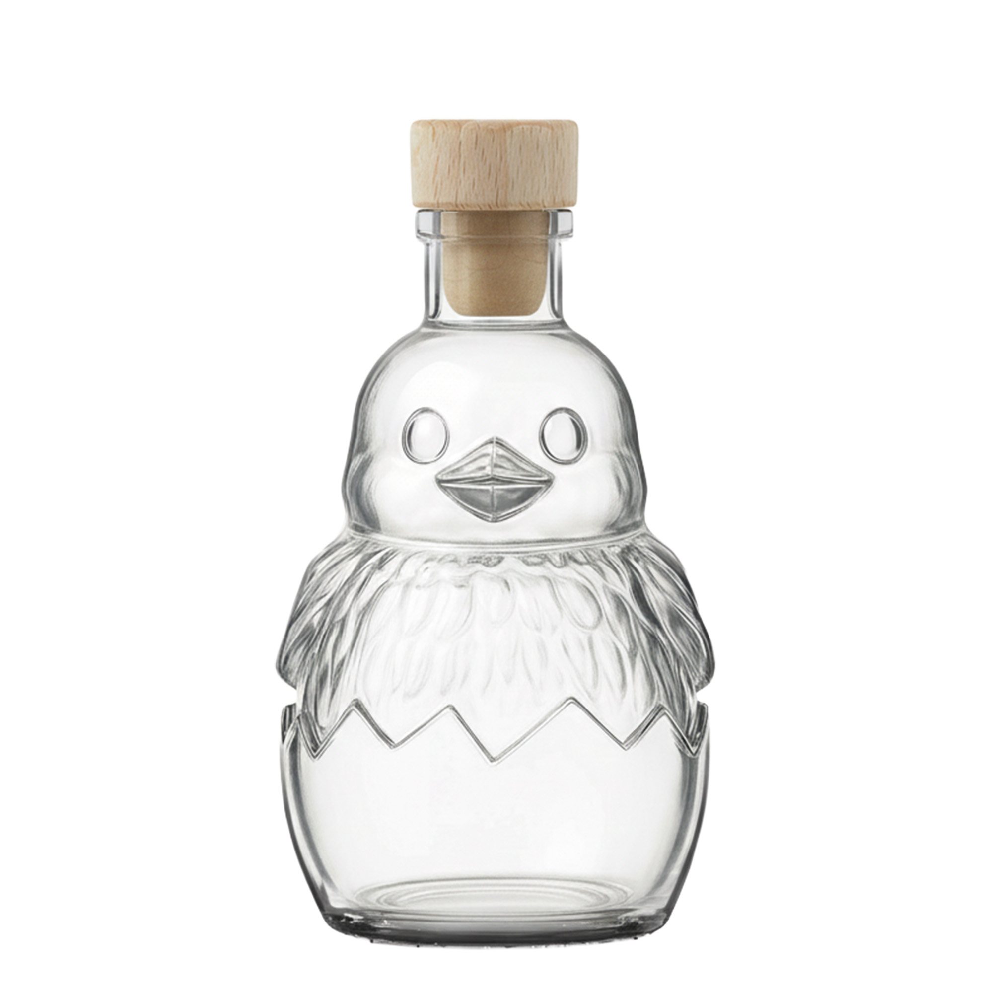 Sticlă de sticlă 200 ml „Pui”, gura: dop de plută Sticlă de sticlă 200 ml „Pui”, gura: dop de plută