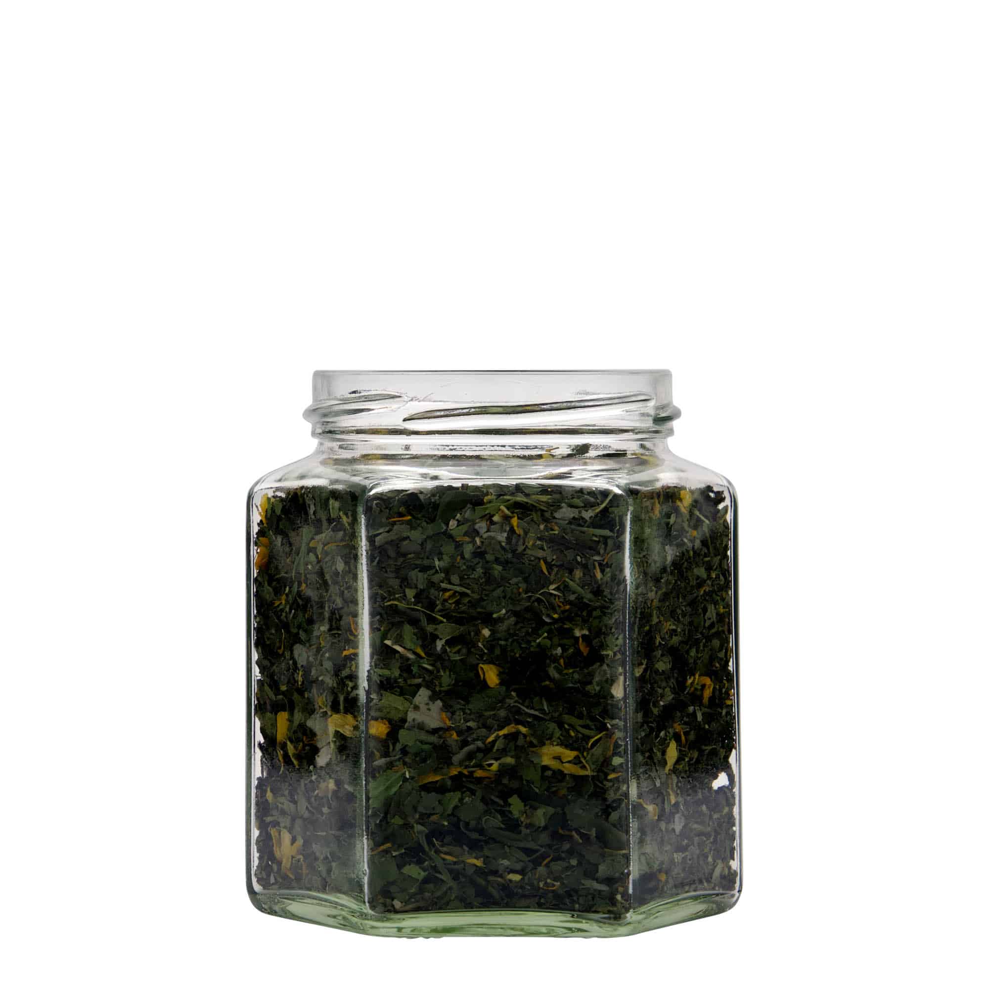390 ml borcan hexagonal, gură: Twist-Off (TO 70) 390 ml borcan hexagonal, gură: Twist-Off (TO 70)