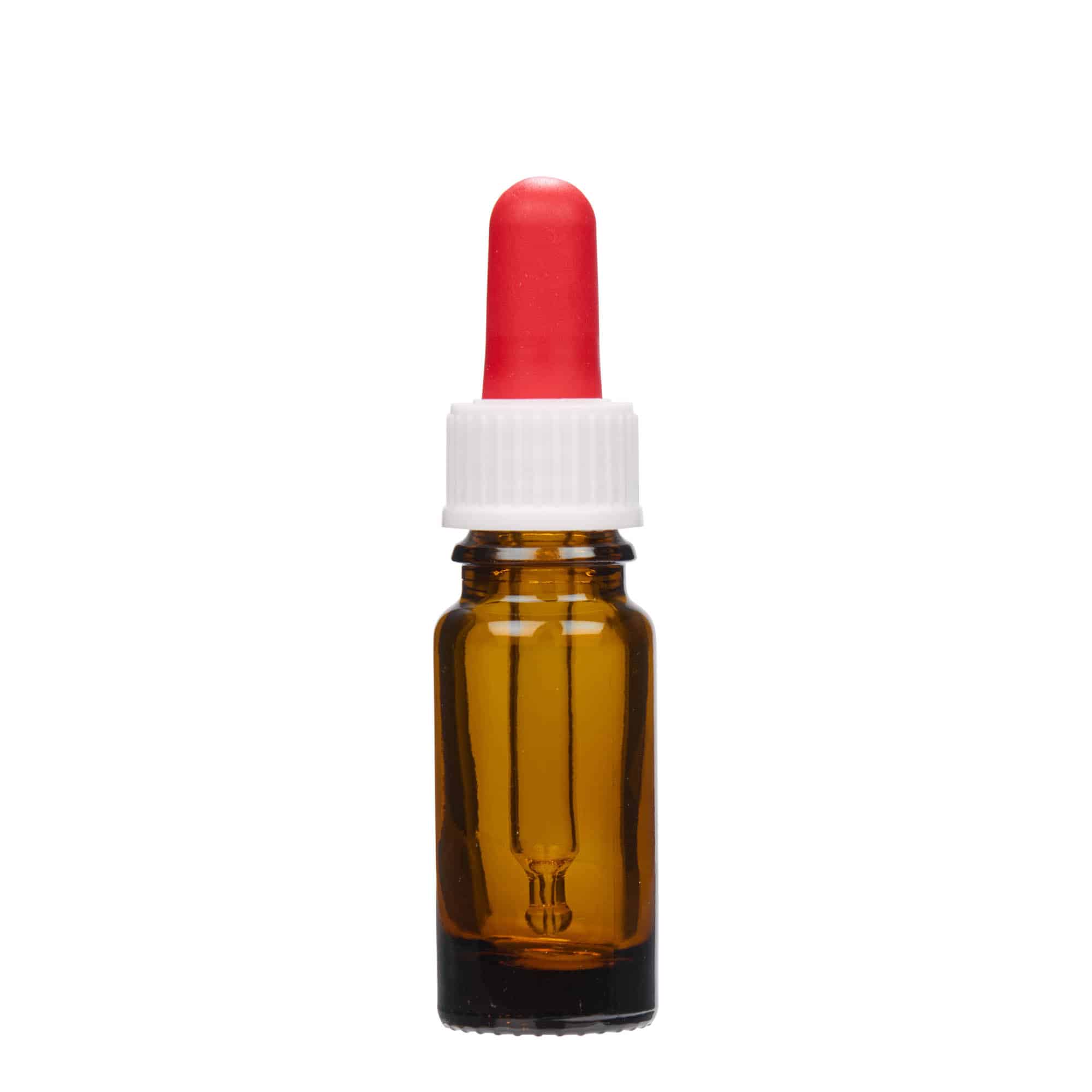 Flacon cu pipetă 10 ml, medicină, sticlă, maro, gura: DIN 18
