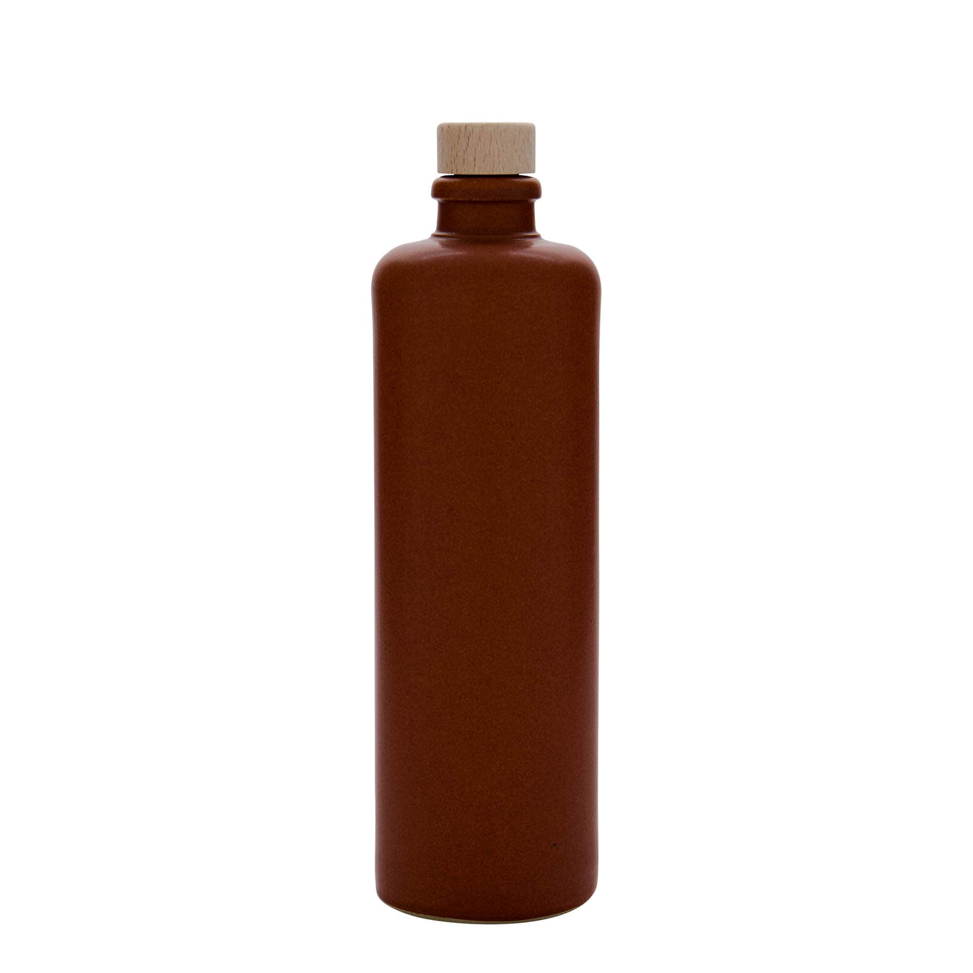 500 ml ulcior de lut, ceramică, roșu-maro, gura: plută