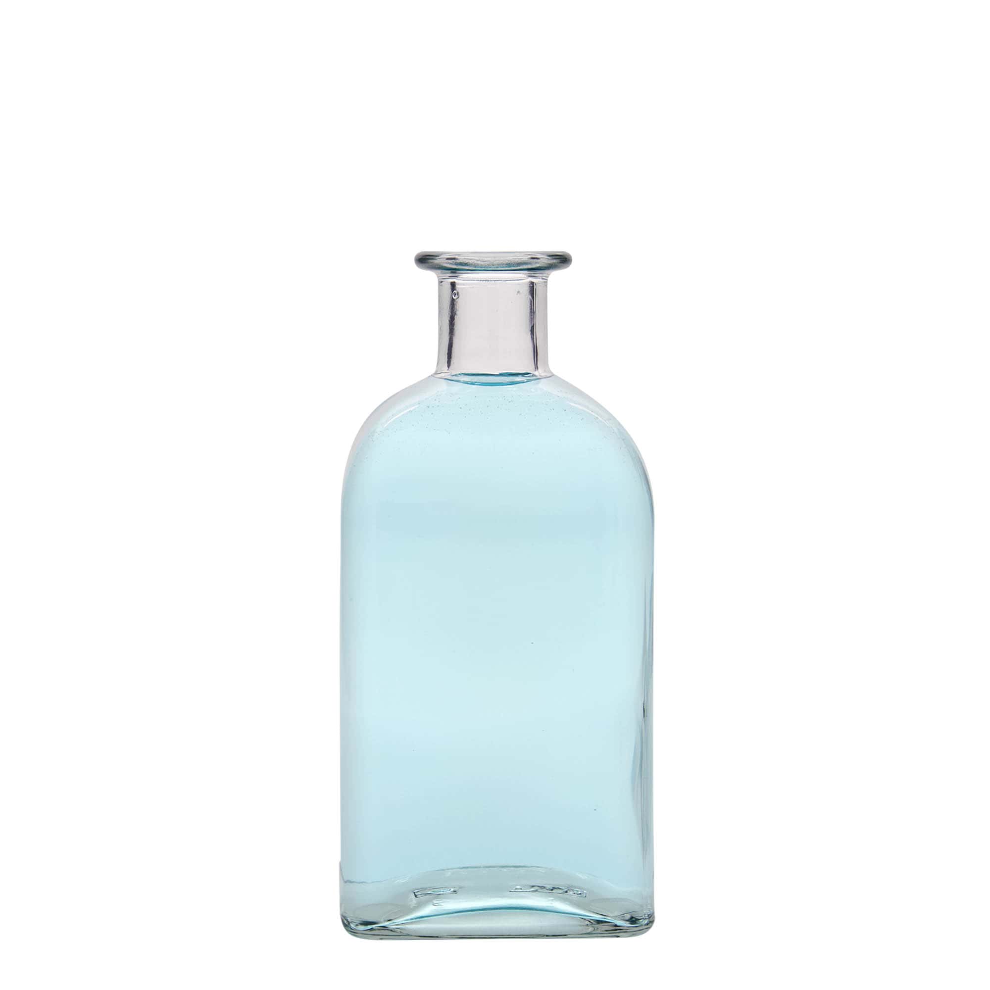 Sticlă de 500 ml din sticlă, farmacist Carré, pătrată, gura: plută