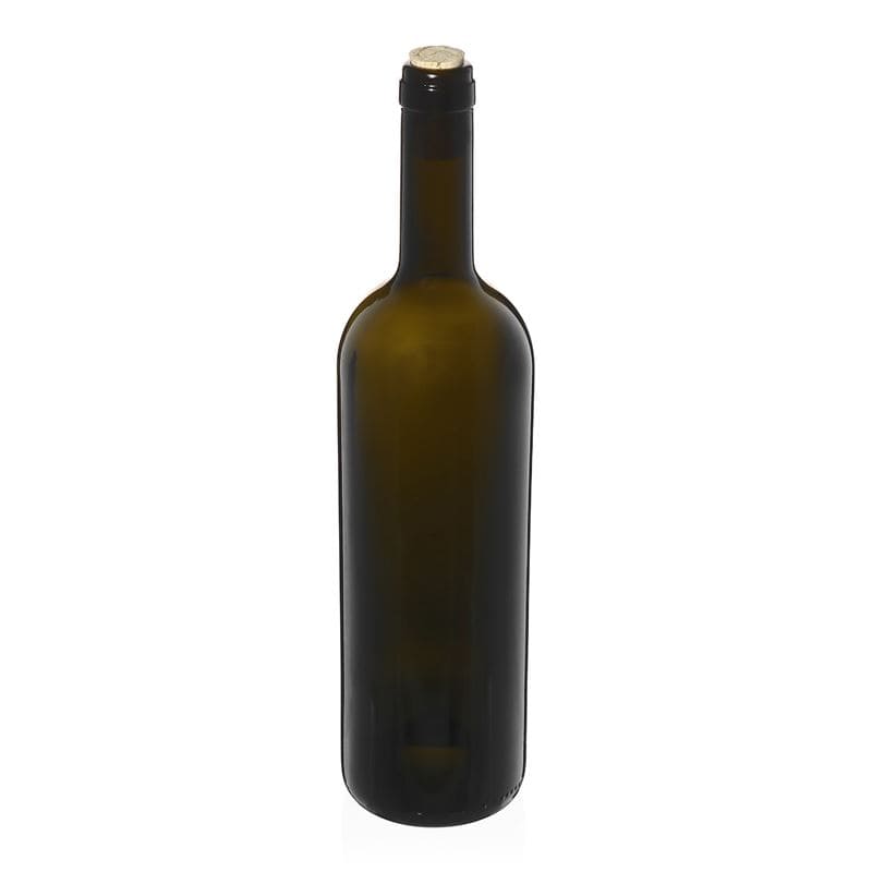 Sticlă de vin 750 ml „Golia”, verde antic, gât: dop