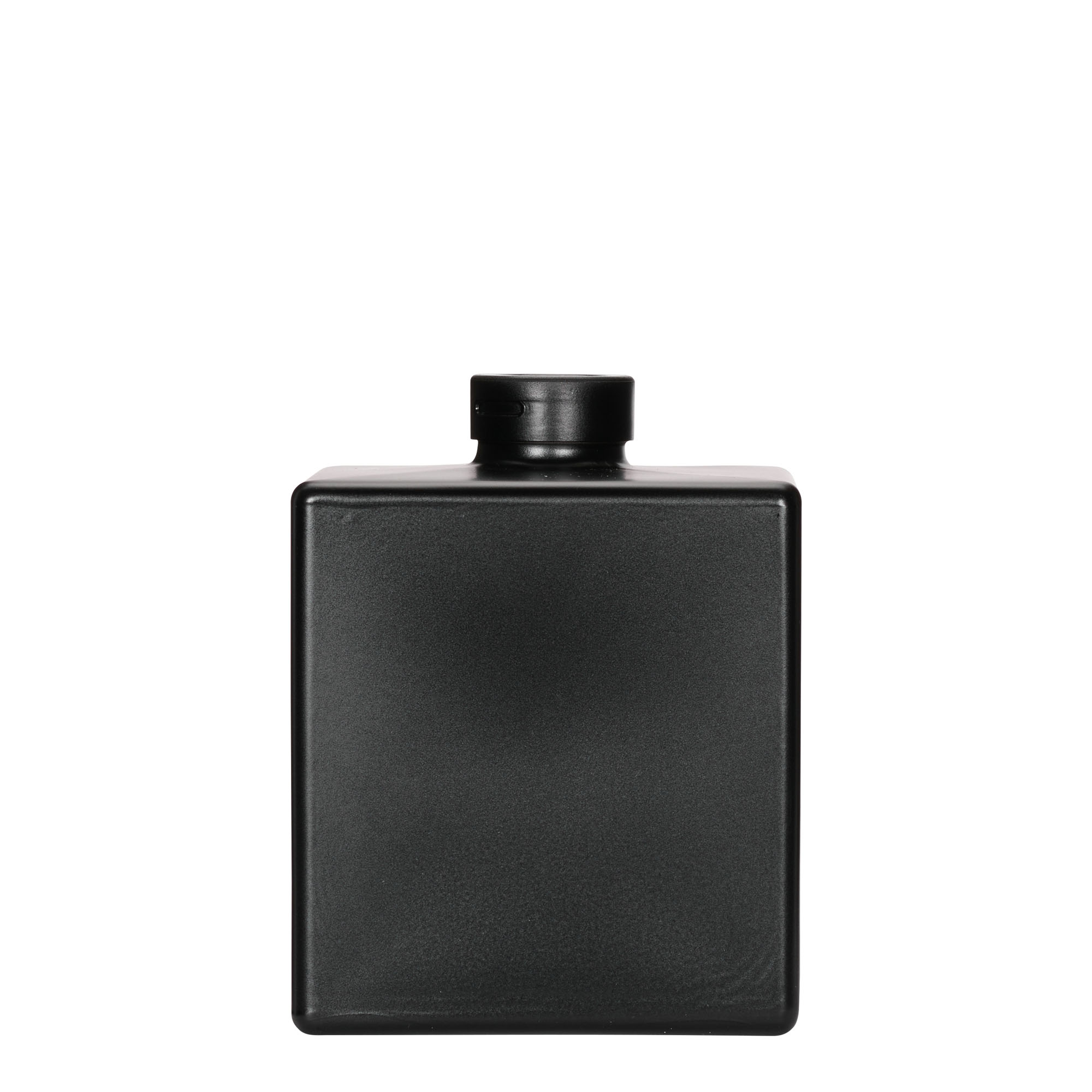 Sticlă de sticlă de 500 ml „Cube”, pătrată, neagră, gura: plută