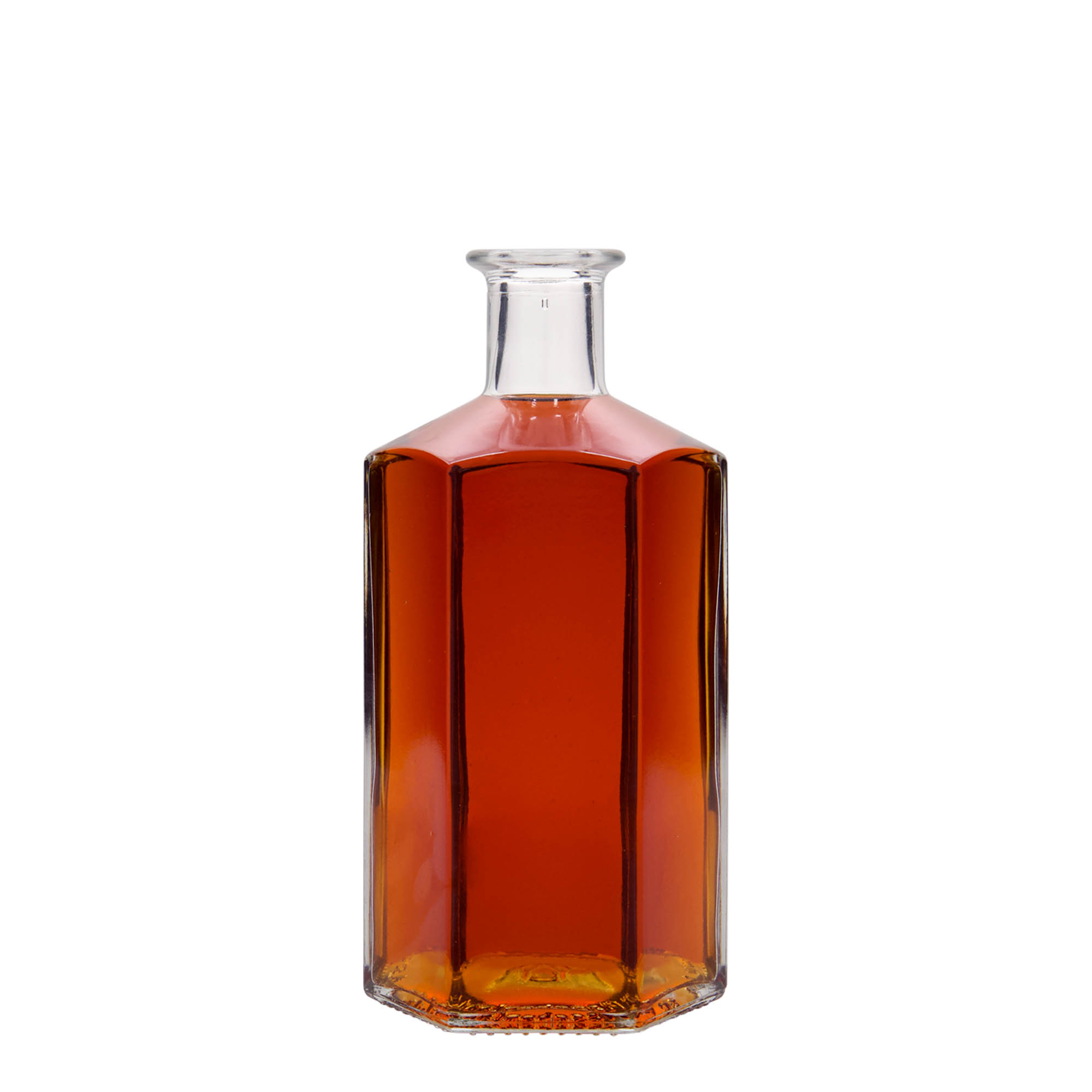 Sticlă de sticlă de 500 ml farmacist 'Jimmy', hexagonală, gura: dop de plută Sticlă de sticlă de 500 ml farmacist 'Jimmy', hexagonală, gura: dop de plută