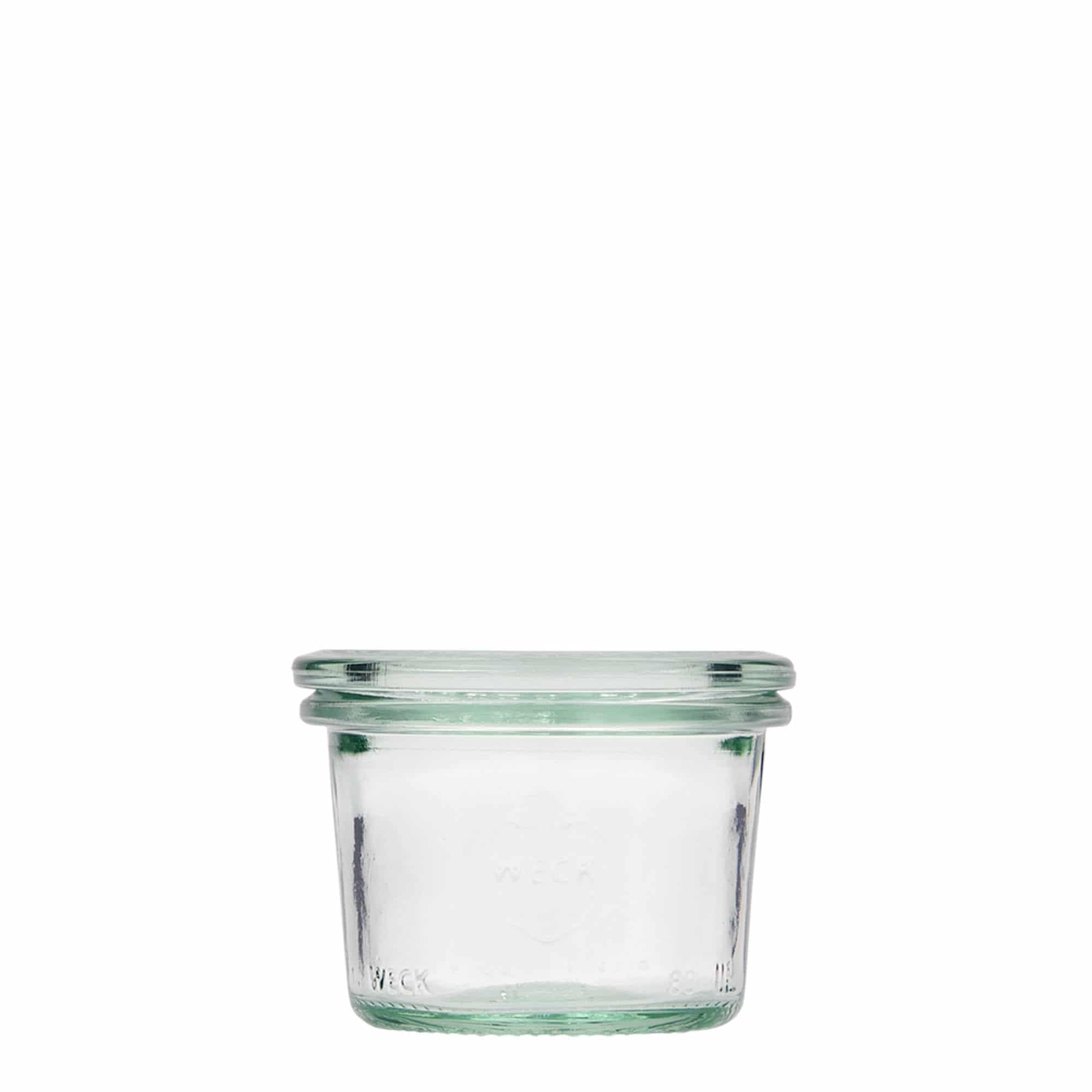 12x 80 ml borcan WECK cu gura largă cu capac de sticlă RR 60