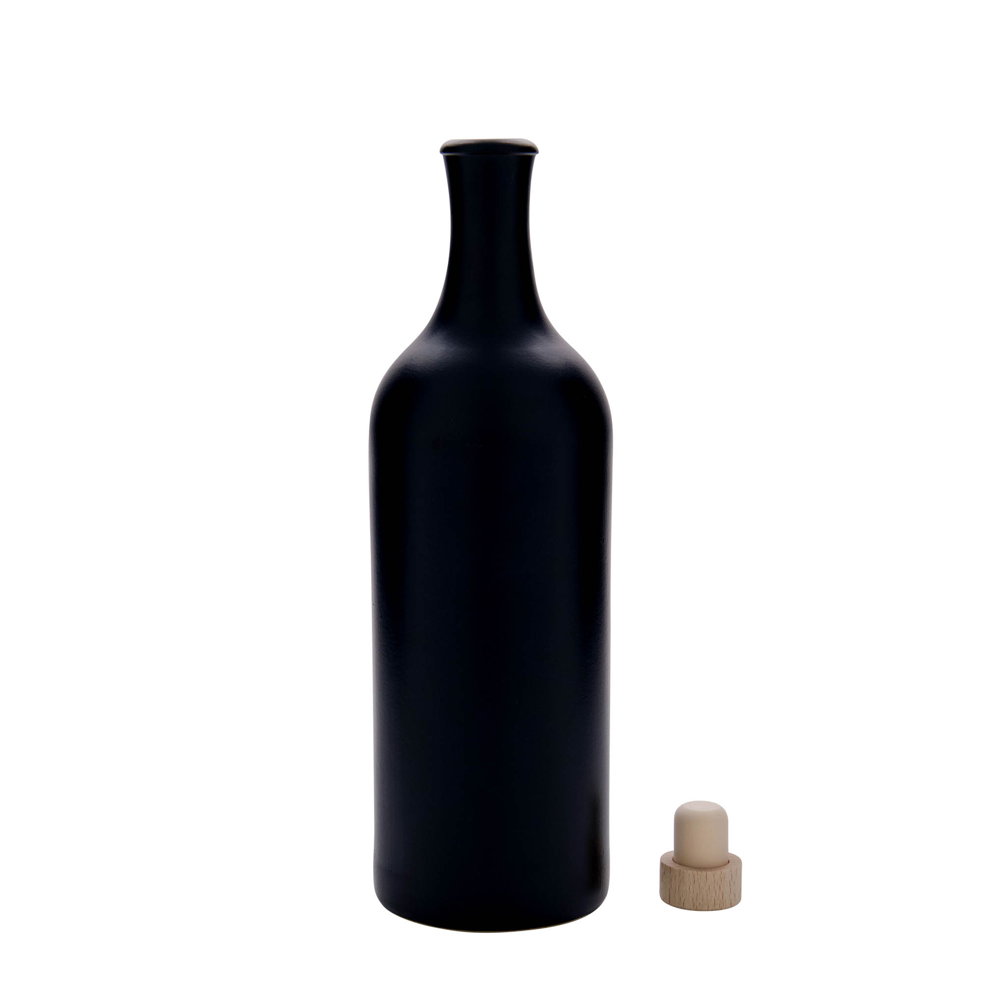 750 ml ulcior de lut cu gât lung, ceramică, negru, gură: plută 750 ml ulcior de lut cu gât lung, ceramică, negru, gură: plută