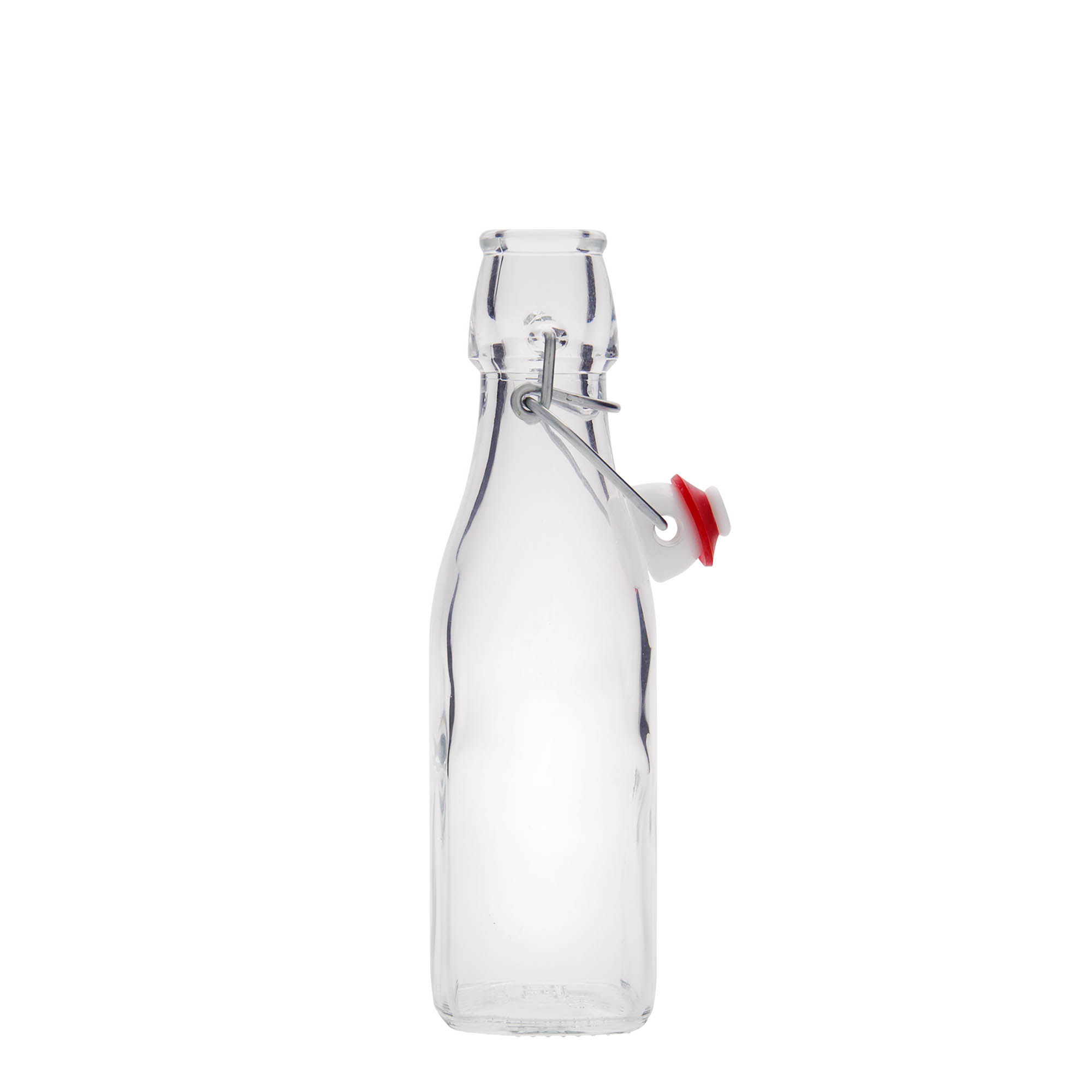 Sticlă de sticlă de 250 ml „Swing, pătrată, gura: închidere cu clemă” Sticlă de sticlă de 250 ml „Swing, pătrată, gura: închidere cu clemă”