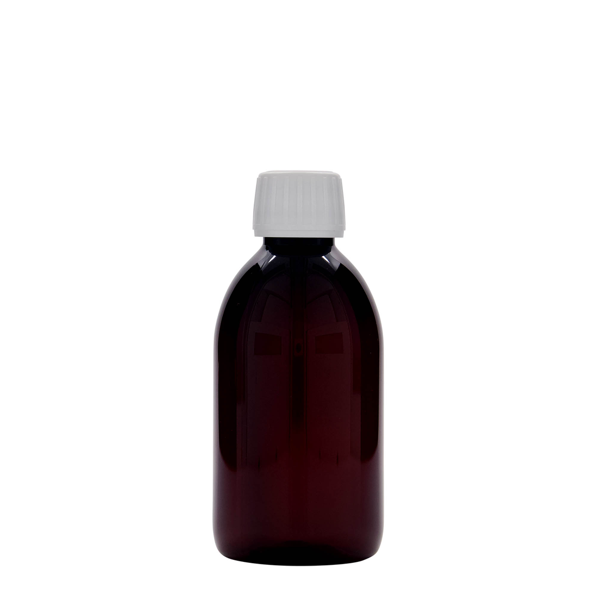 250 ml sticlă medicală PET, maro, plastic, gura: PP 28
