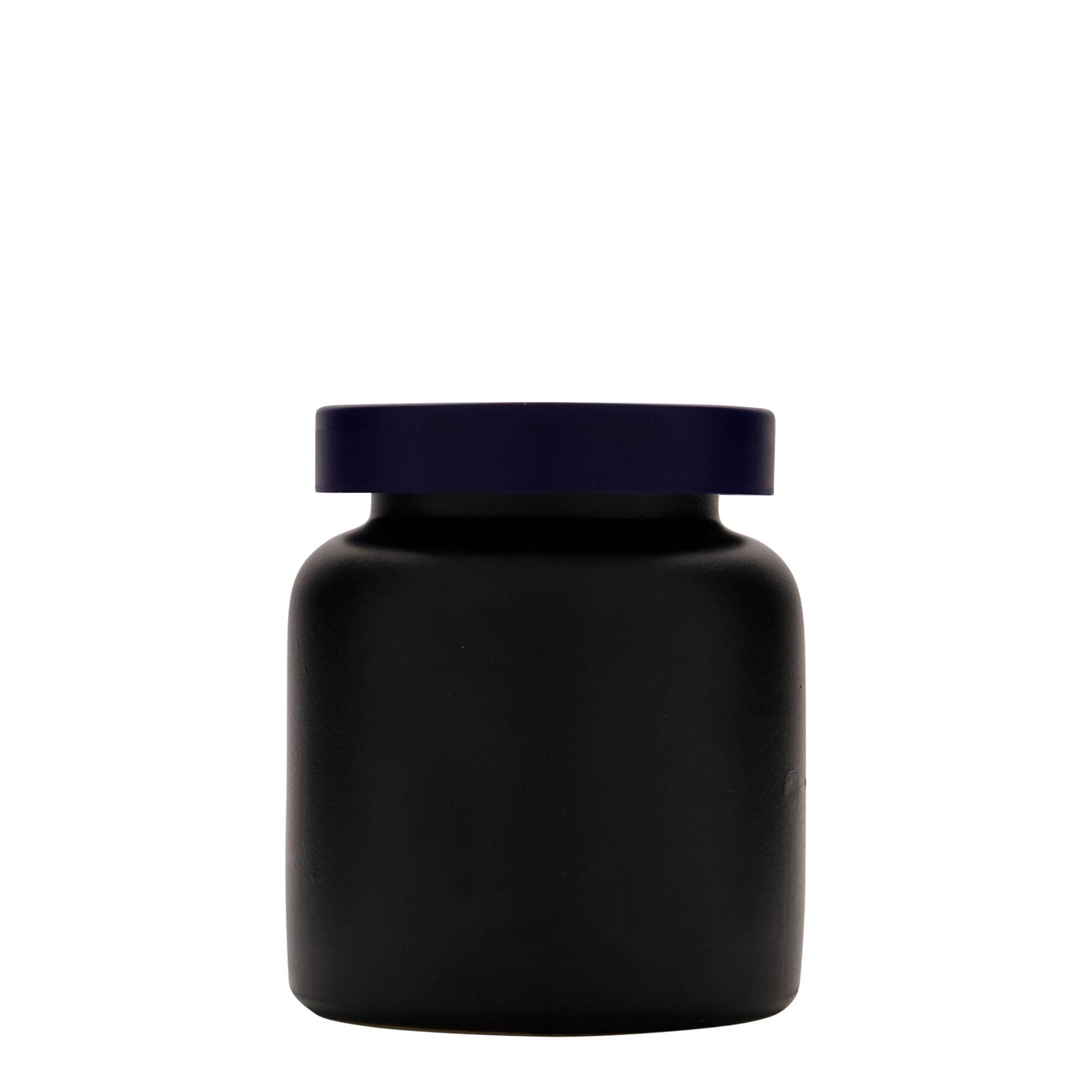 270 ml oală din ceramică de gresie, neagră, gură: capac cu margine peste buza vasului