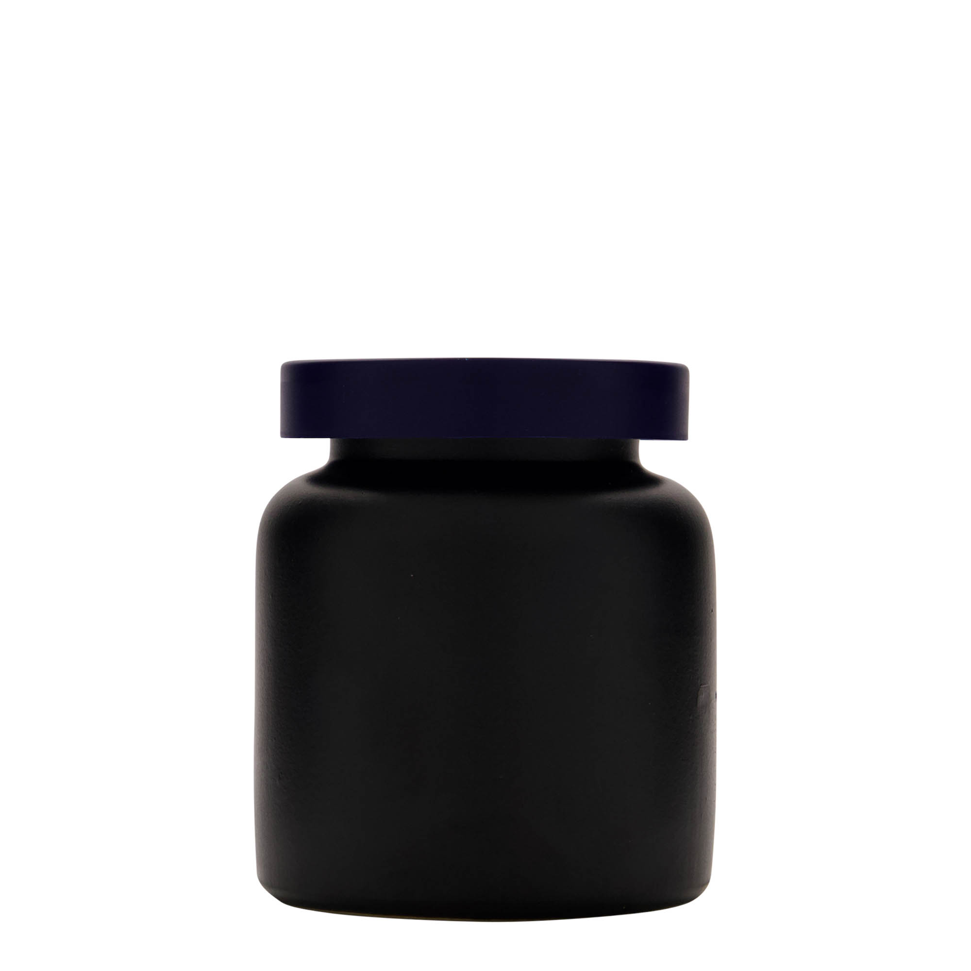 270 ml oală din ceramică de gresie, neagră, gură: capac cu margine peste buza vasului