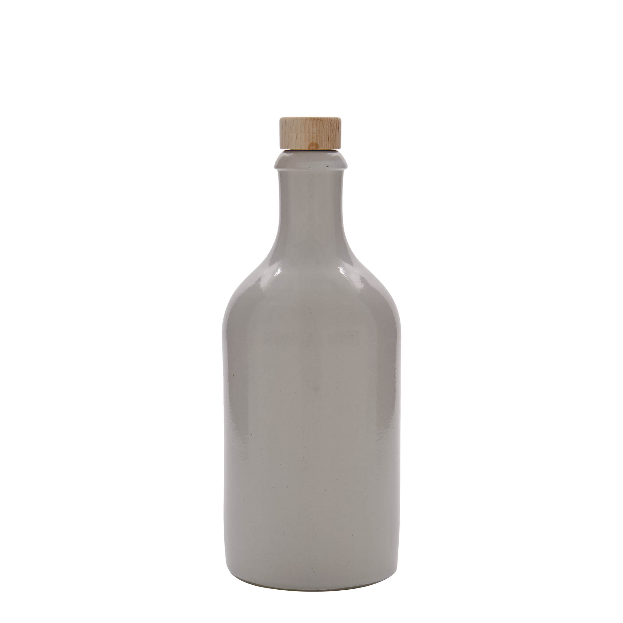 500 ml ulcior pentru lut, ceramică, alb, gură: dop de plută