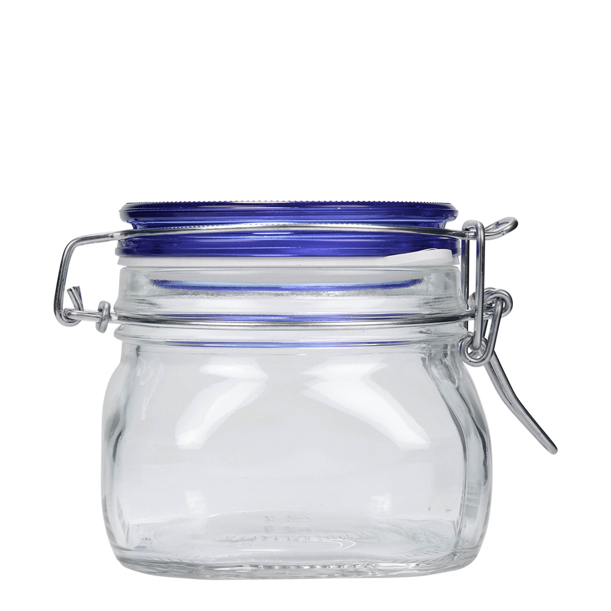 500 ml borcan cu clemă metalică 'Fido' capac albastru, pătrat, gură: închidere cu clemă metalică 500 ml borcan cu clemă metalică 'Fido' capac albastru, pătrat, gură: închidere cu clemă metalică
