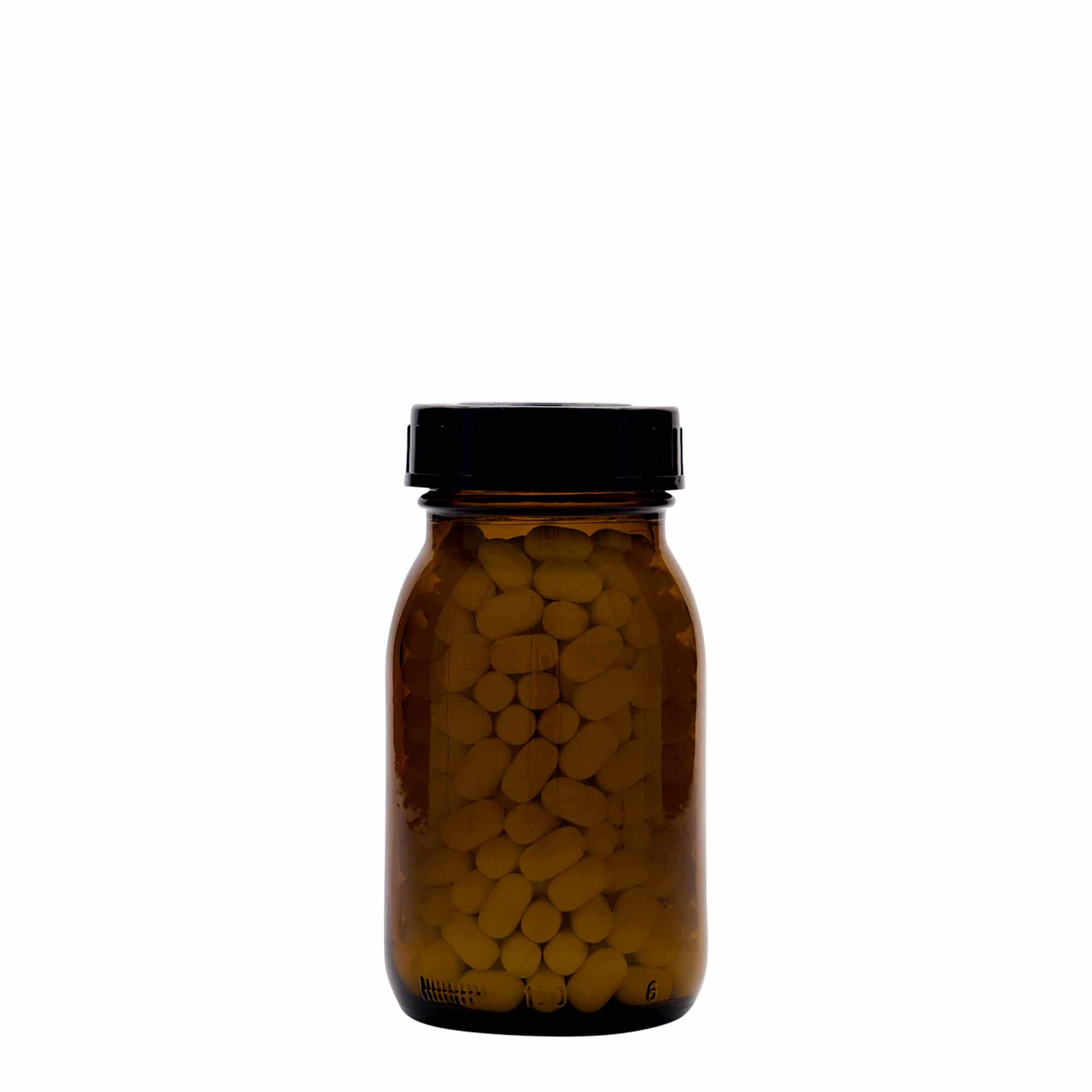 150 ml borcan cu gât larg, maro, gura: DIN 45