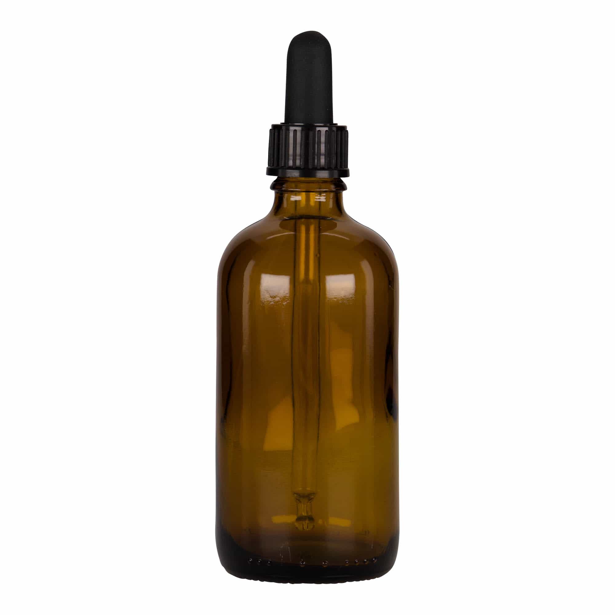 Sticlă picurător 100 ml pentru medicamente, sticlă, maro-negru, gura: DIN 18