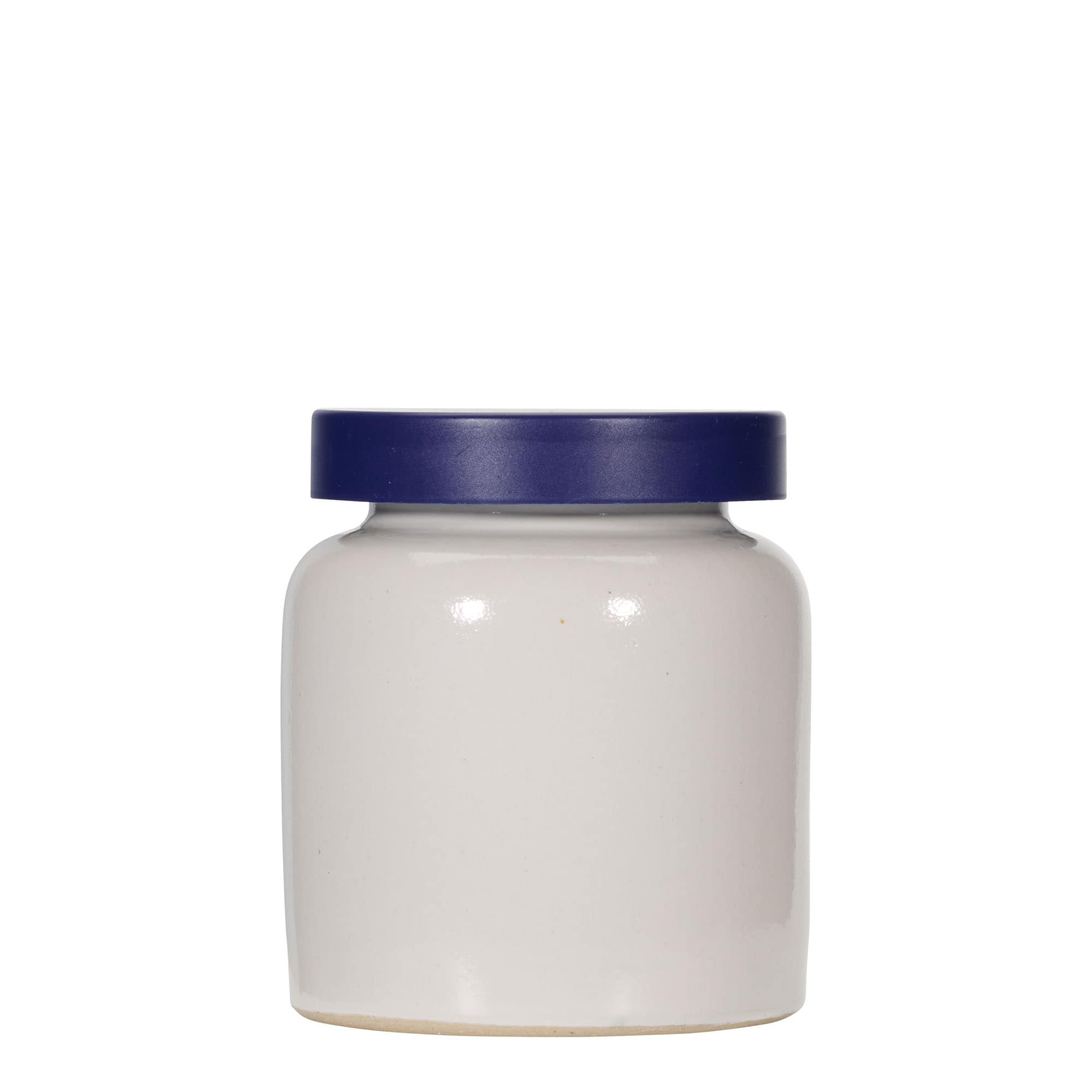 270 ml vas din ceramică Steinzeug, alb, gură: capac cu margine peste