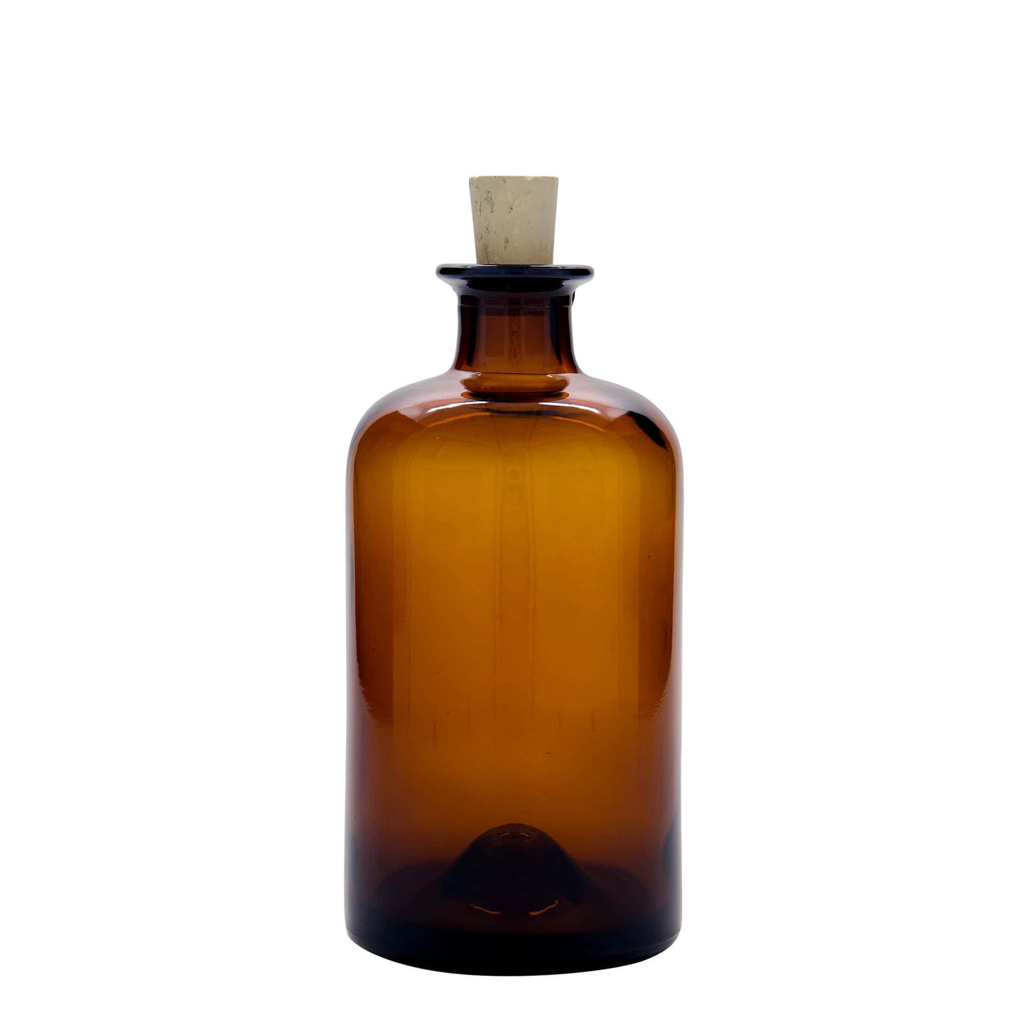 Sticlă de 500 ml pentru farmacie, maro, gură: dop de plută