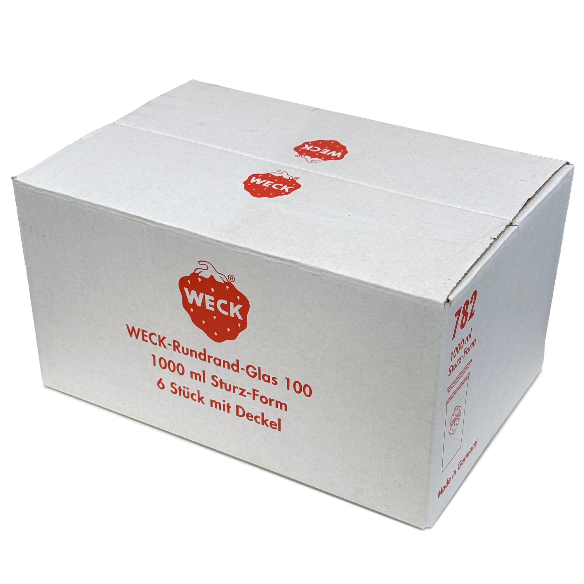6x 1000 ml borcan WECK cu gura largă cu capac de sticlă RR 100
