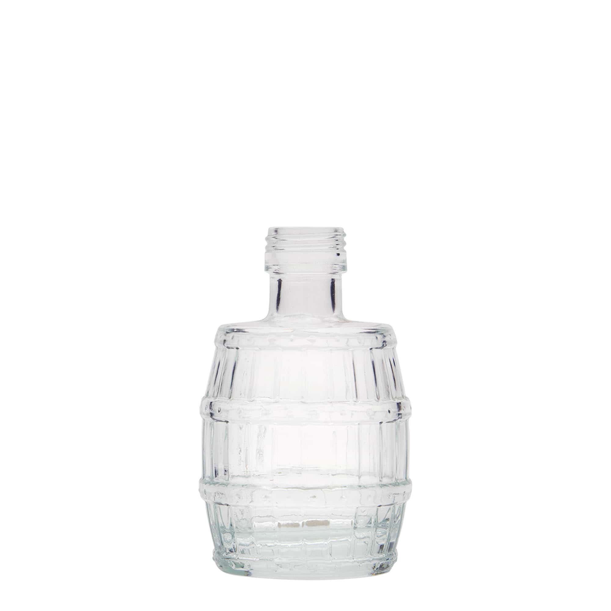 Sticlă de sticlă de 100 ml „butoi”, gura: PP 24