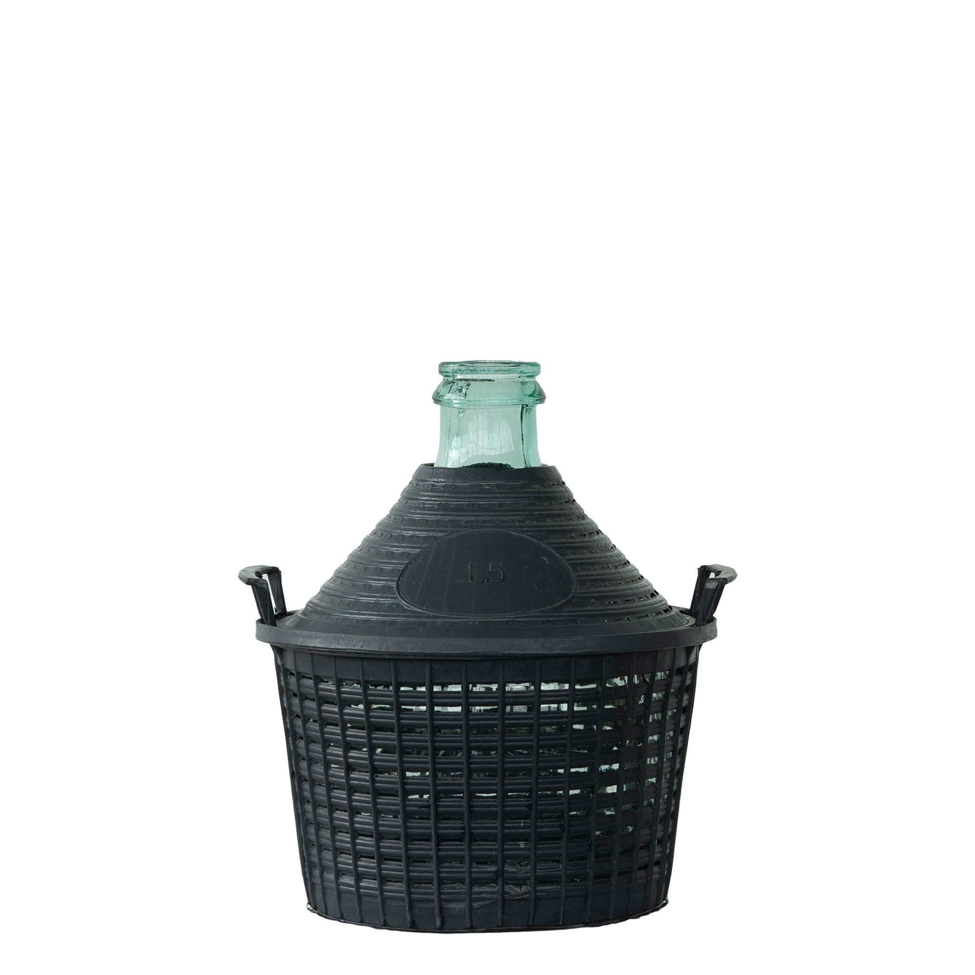 Butelie balon 5 l, gât îngust, sticlă, deschidere: capac cu margine peste buza sticlei