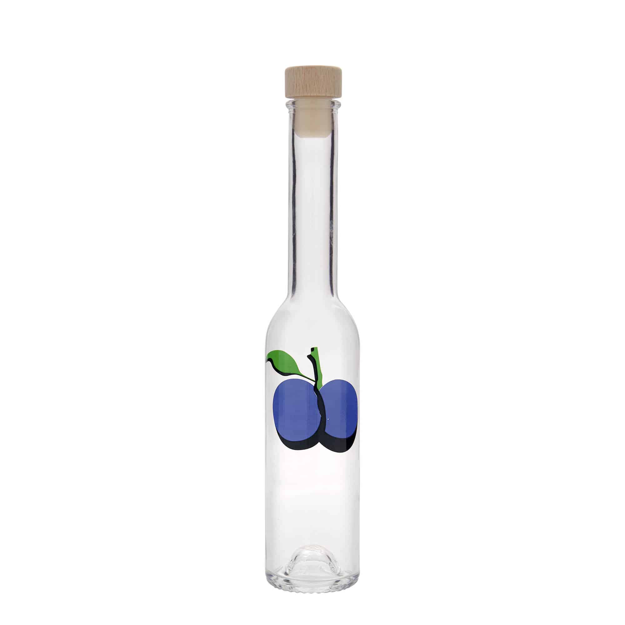 Sticlă de sticlă de 200 ml „Opera”, motiv: Prună, gât: dop de plută