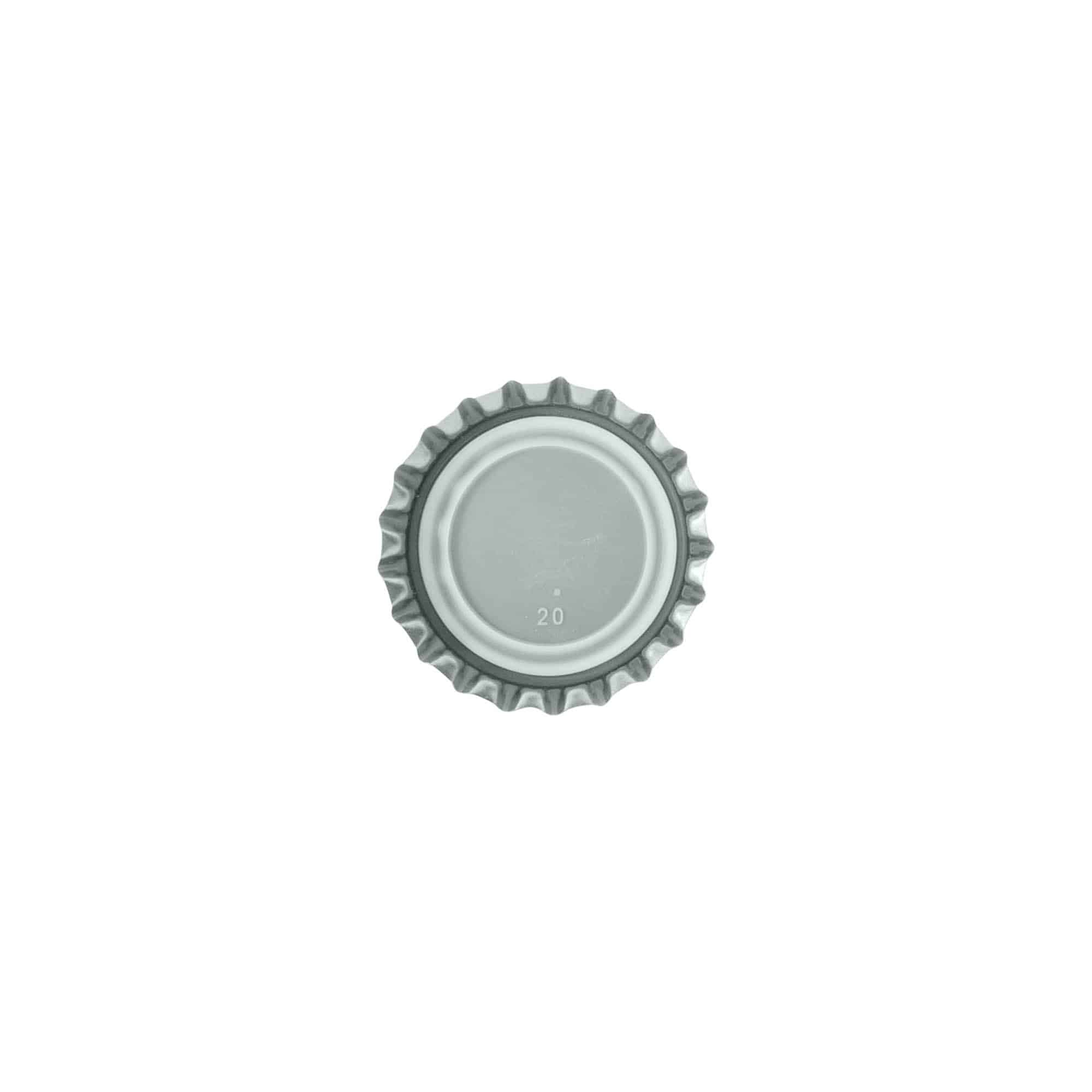 Capace de sticlă 26 mm, metal, argintiu