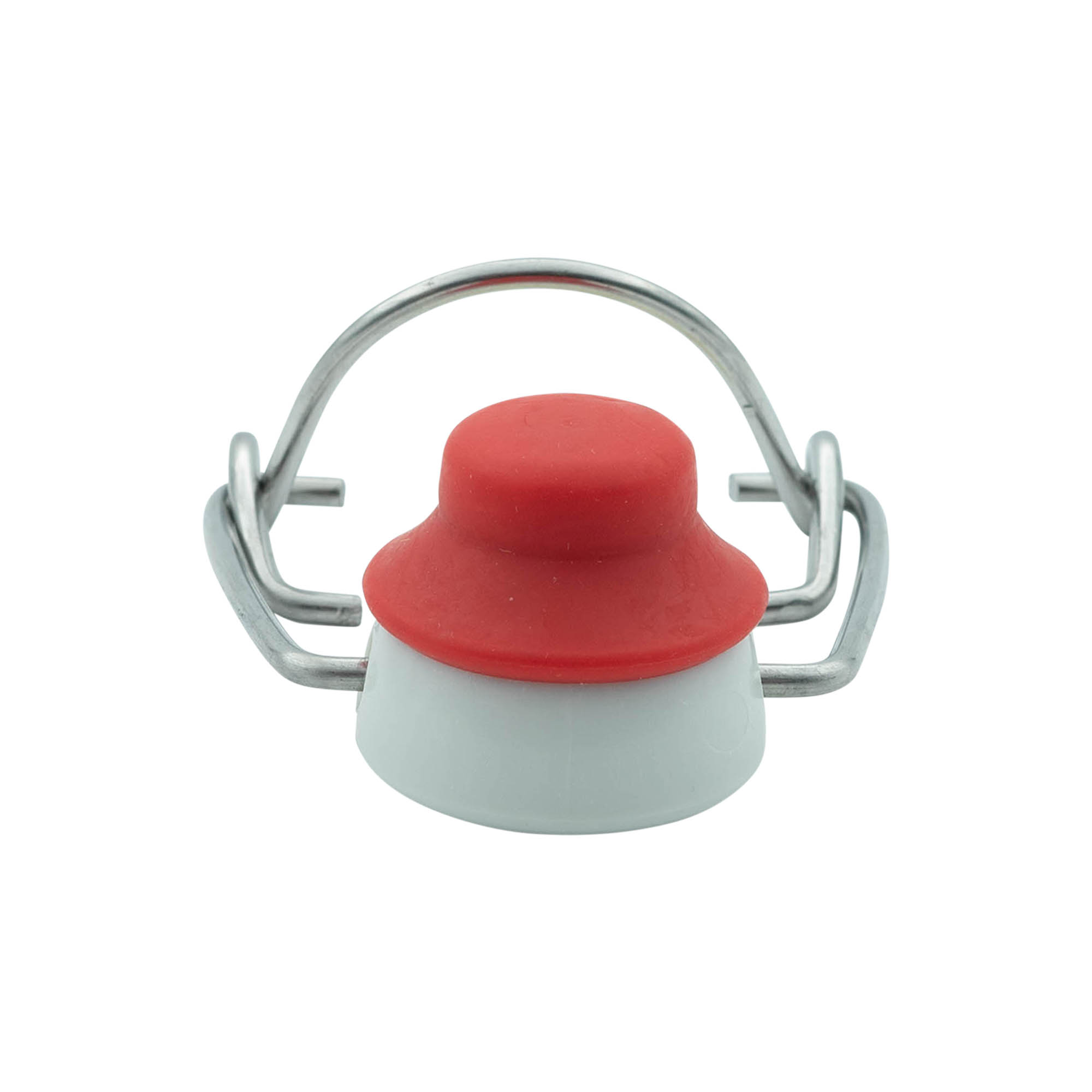 Închizător cu clemă mărime specială, plastic, roșu-alb Închizător cu clemă mărime specială, plastic, roșu-alb