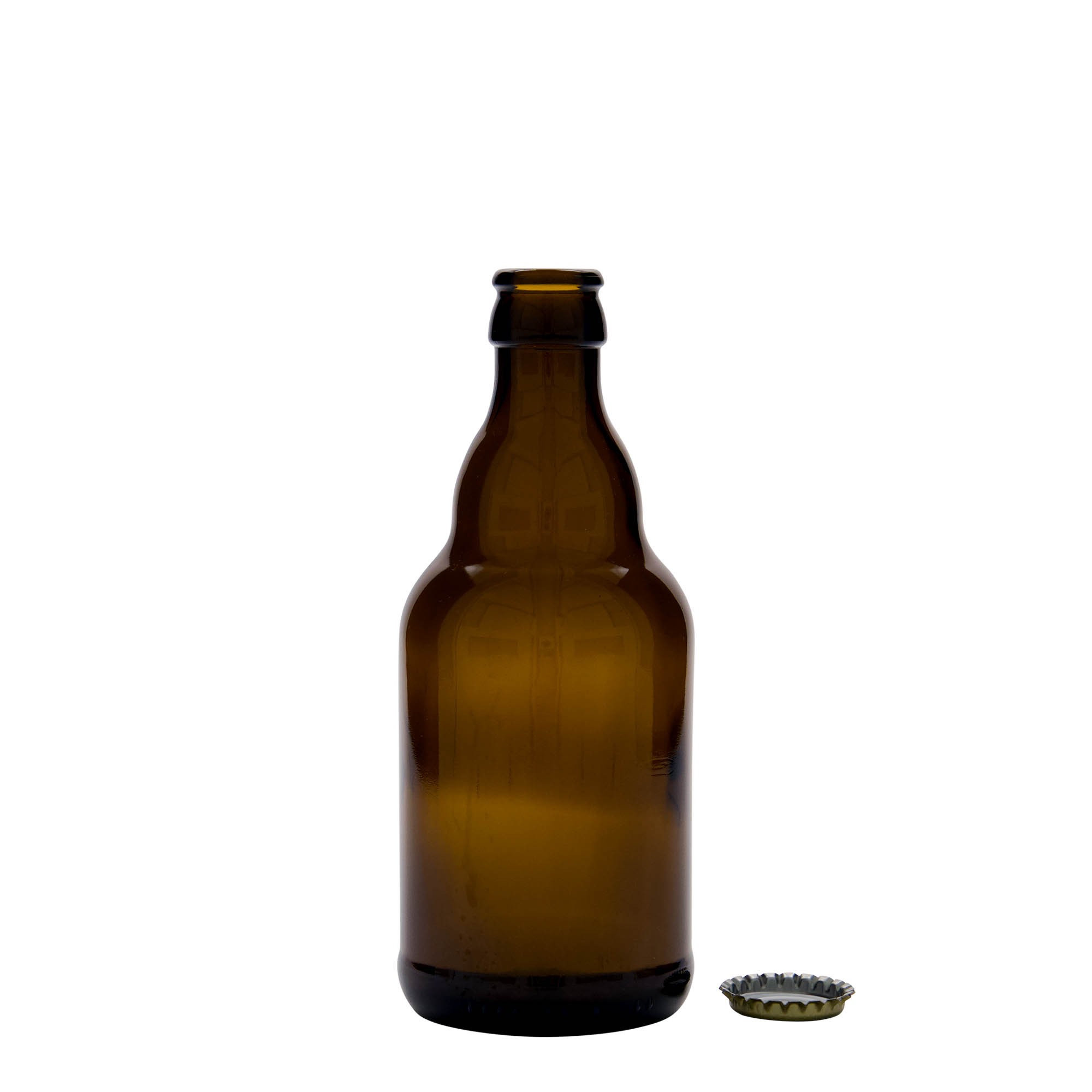 Sticlă de bere 330 ml „Steinie”, sticlă, maro, gât: capac tip coroana Sticlă de bere 330 ml „Steinie”, sticlă, maro, gât: capac tip coroana