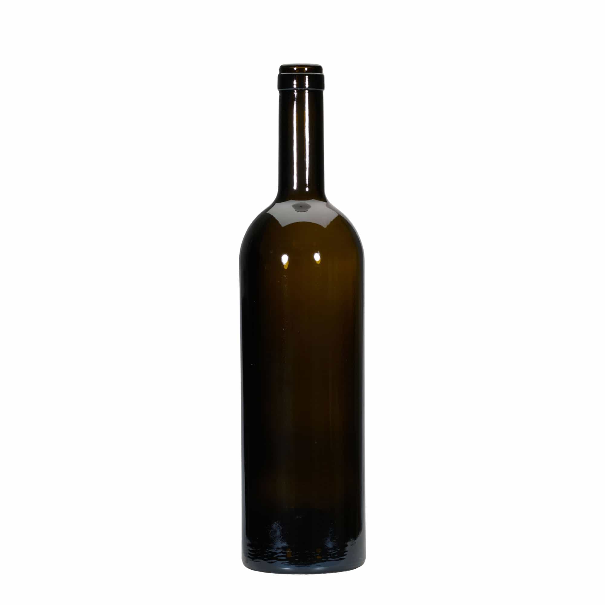 Sticlă de vin 750 ml „Golia”, verde antic, gât: dop