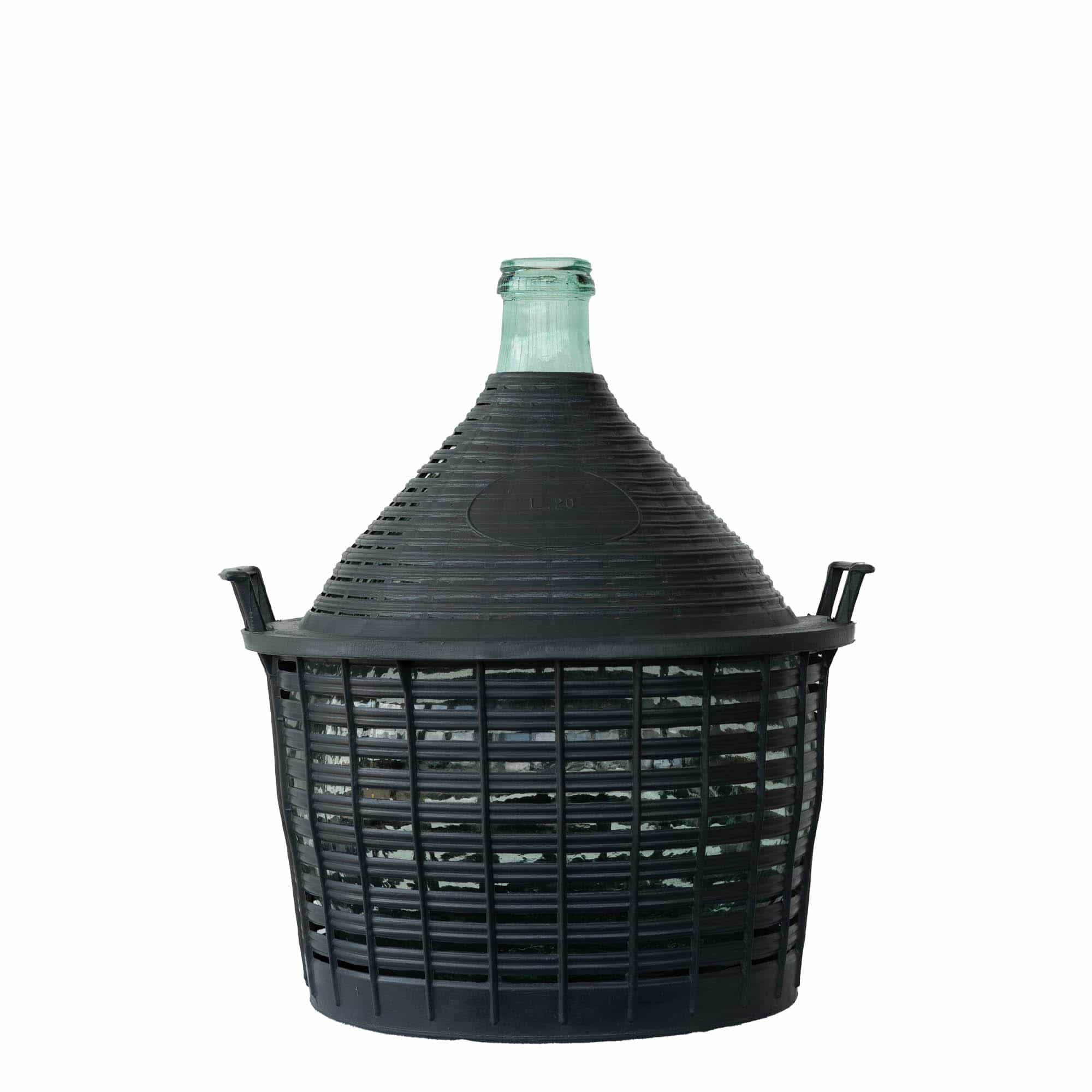 Butelie balon de 20 l, gât îngust, sticlă, gură: capac cu clapetă