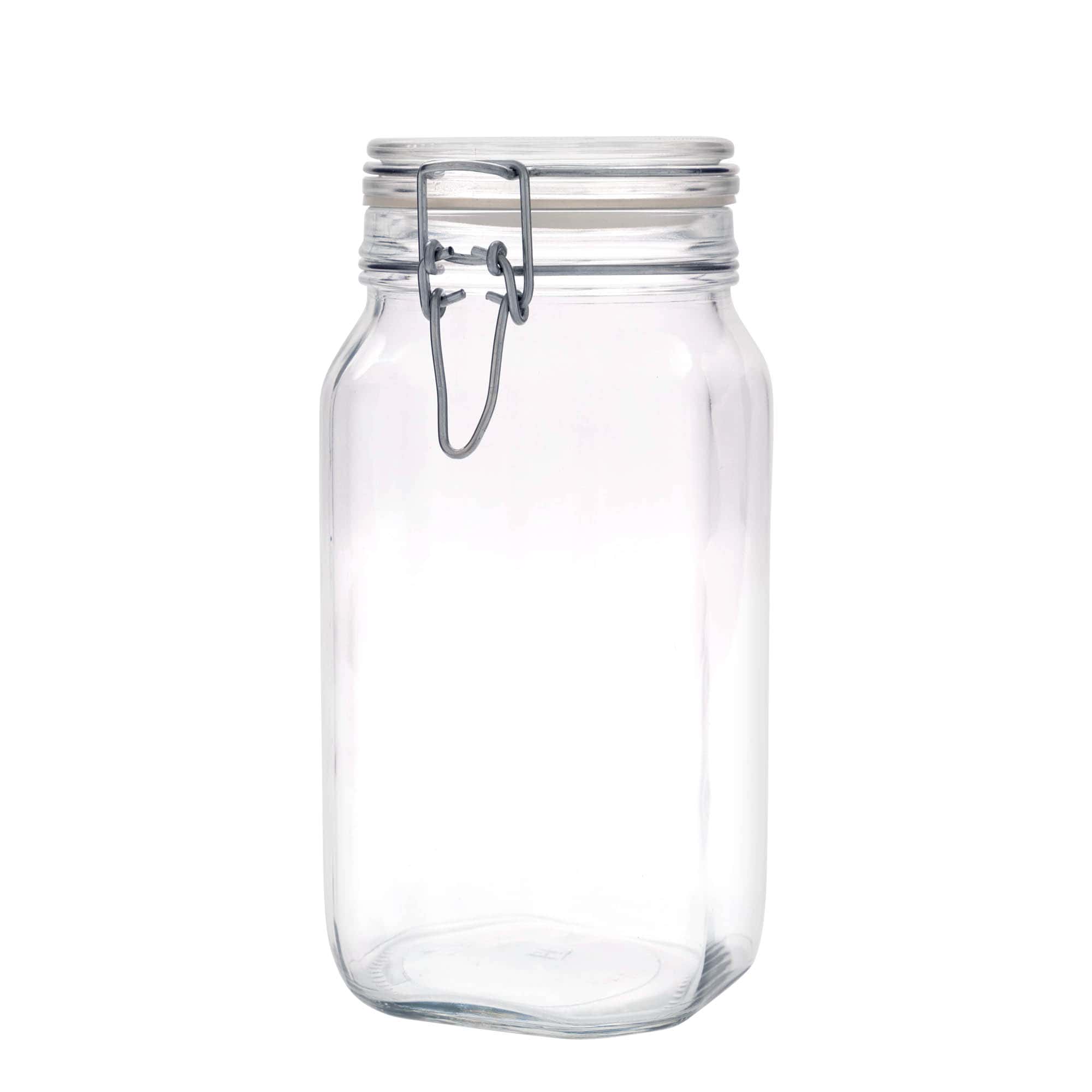 1.500 ml borcan cu clemă de sârmă „Fido”, pătrat, gura: închidere cu clemă de sârmă