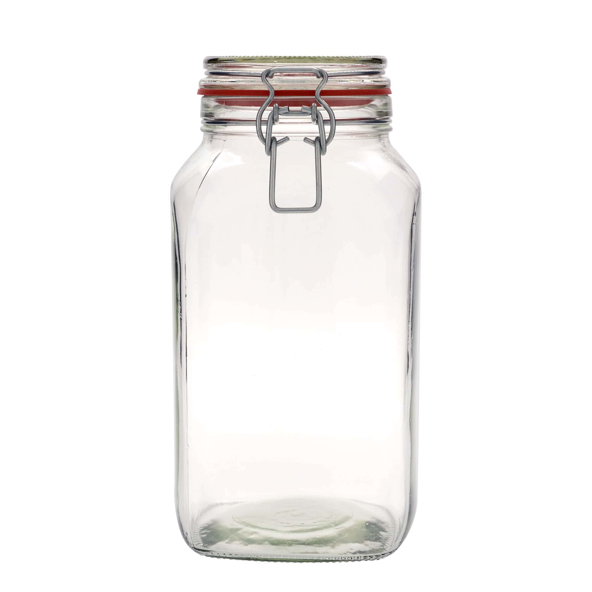 2.590 ml borcan cu clemă metalică #, pătrat, gura: închidere cu clemă metalică