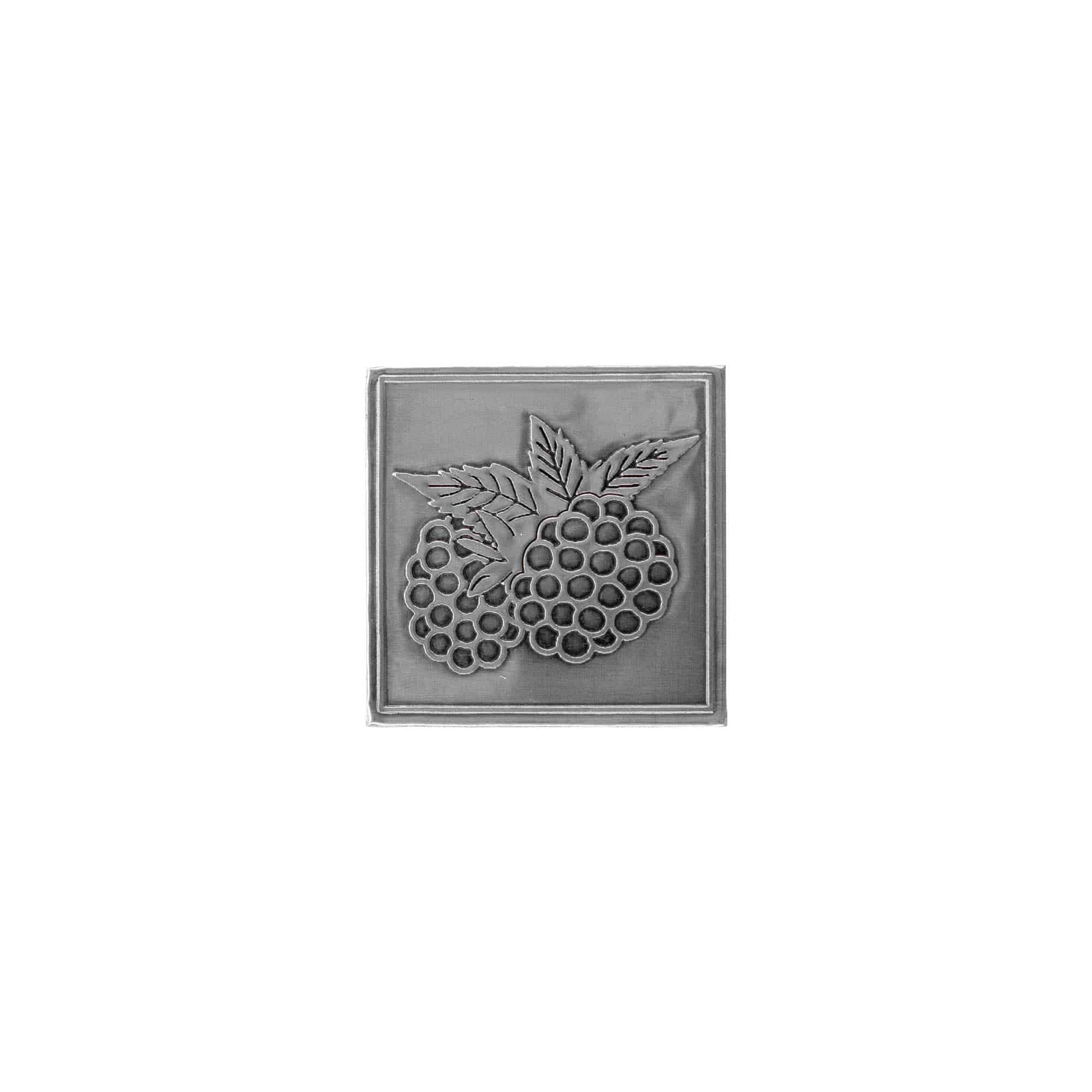 Etichetă de tablă „Mure”, pătrată, metal, argintiu