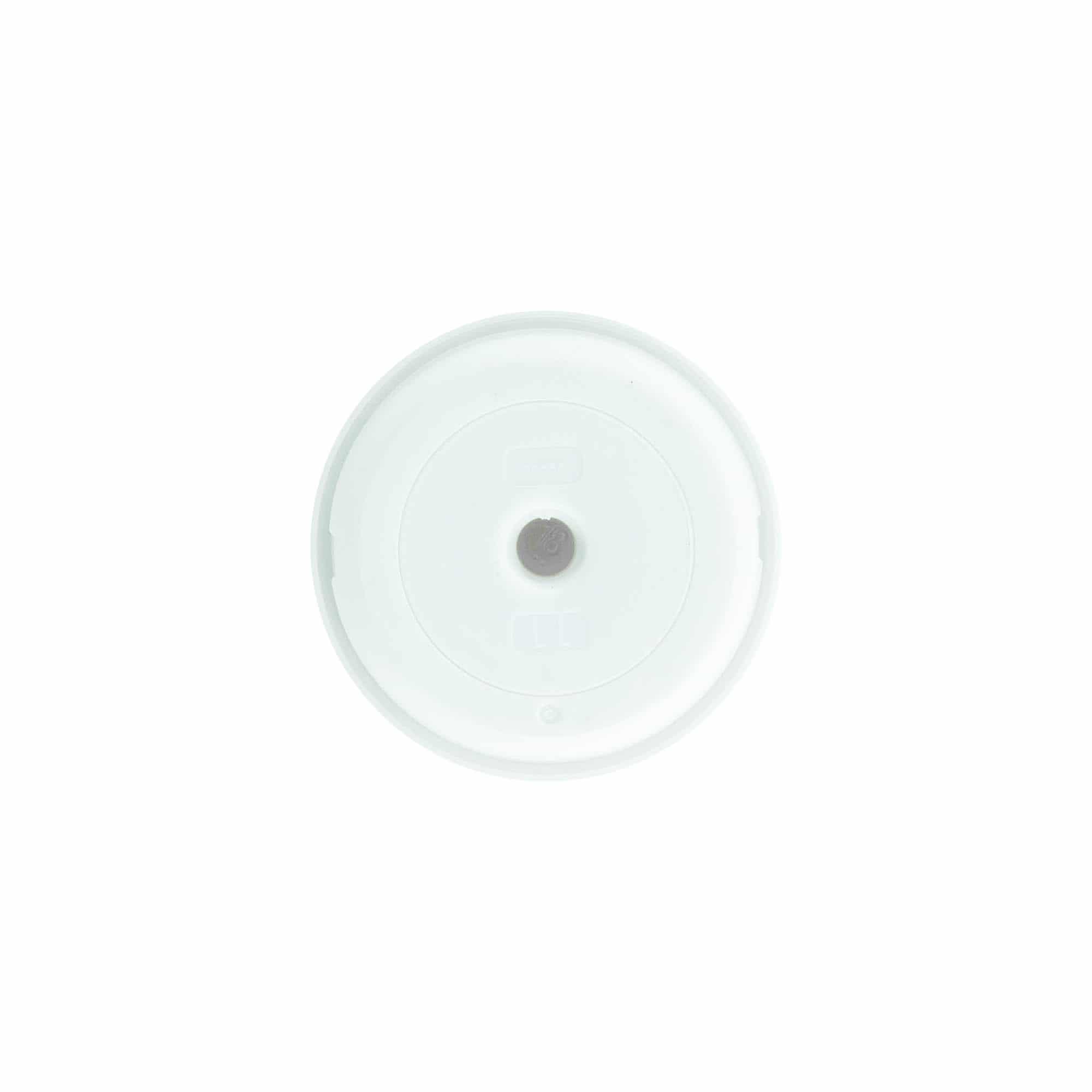 Cap pompă dozator airless „Mezzo“, tip D, plastic PP, alb cu capac metalizat mat argintiu