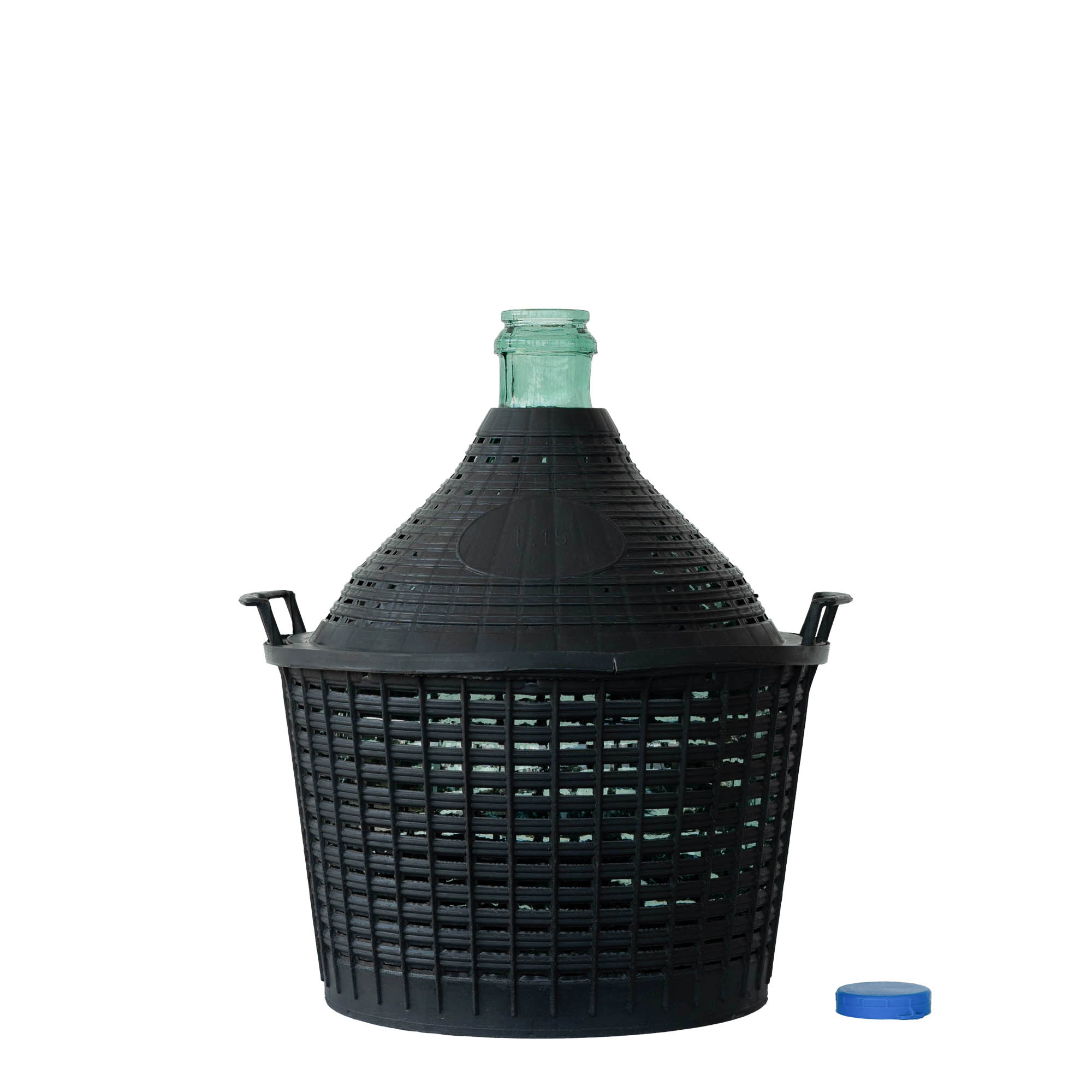 Butelie cu balon de 15 l, gât îngust, sticlă, deschidere: capac cu margine peste buza sticlei Butelie cu balon de 15 l, gât îngust, sticlă, deschidere: capac cu margine peste buza sticlei