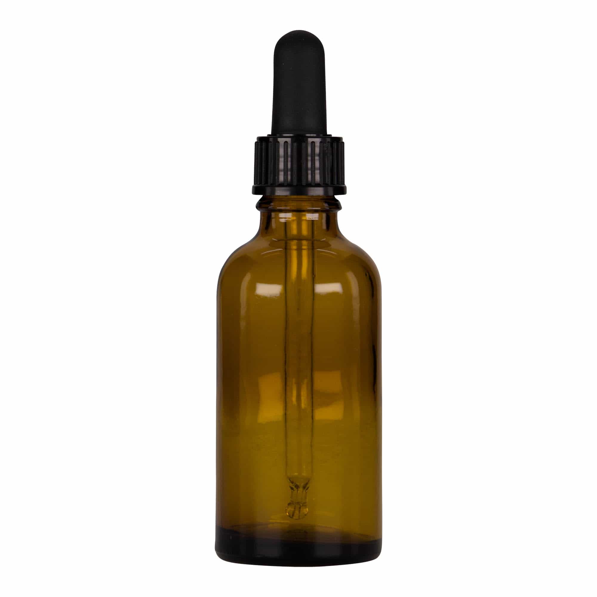 Flacon cu pipetă 50 ml, medical, sticlă, maro-negru, gura: DIN 18