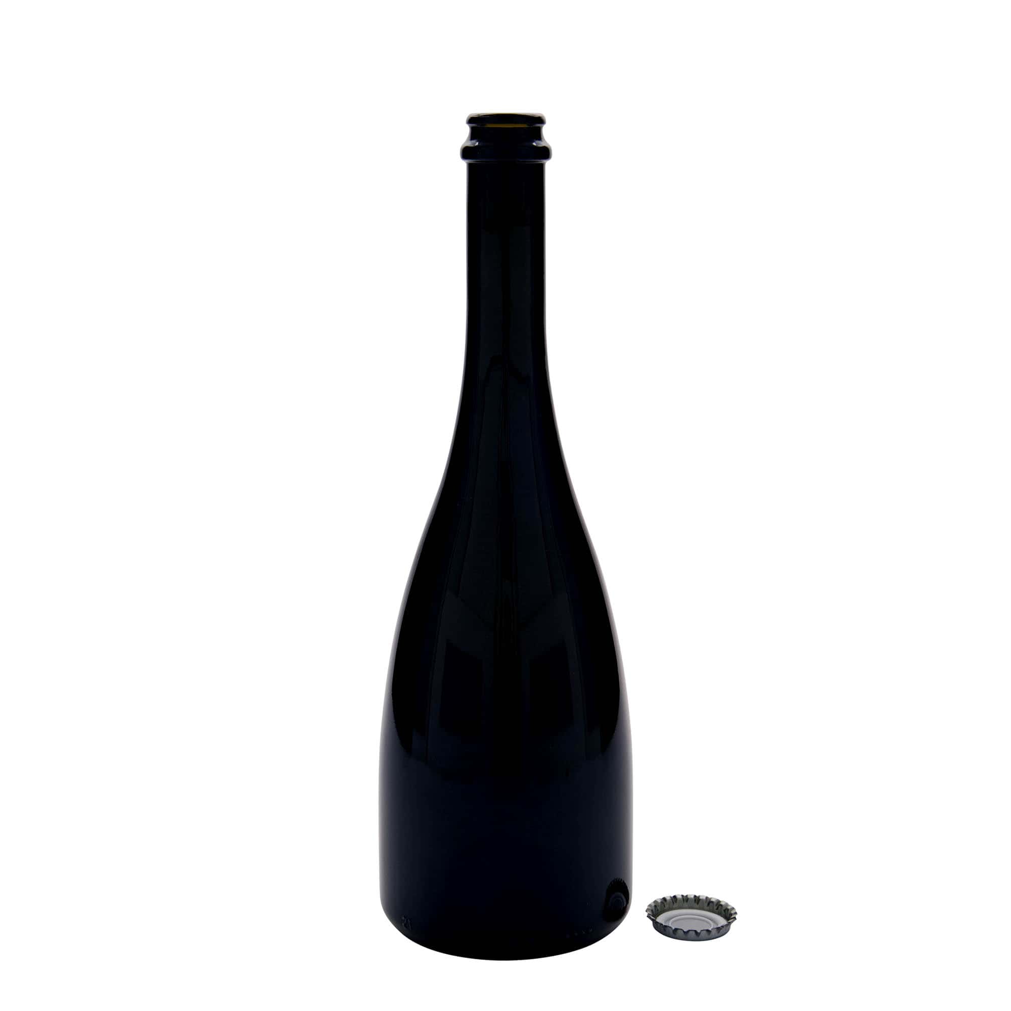 Sticlă de bere/șampanie 750 ml „Tosca”, sticlă, verde antic, gât: capac tip crown cork